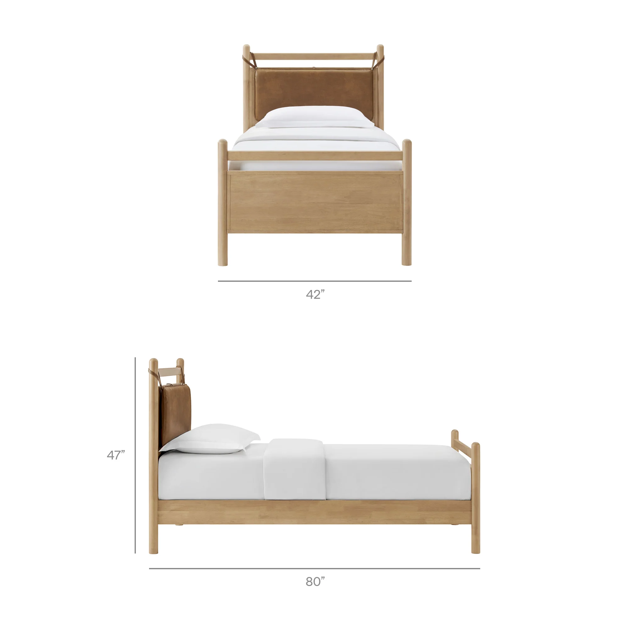Leni Twin Size Vegan Leather and Wood Platform Bed Frame by Modway - Image 10