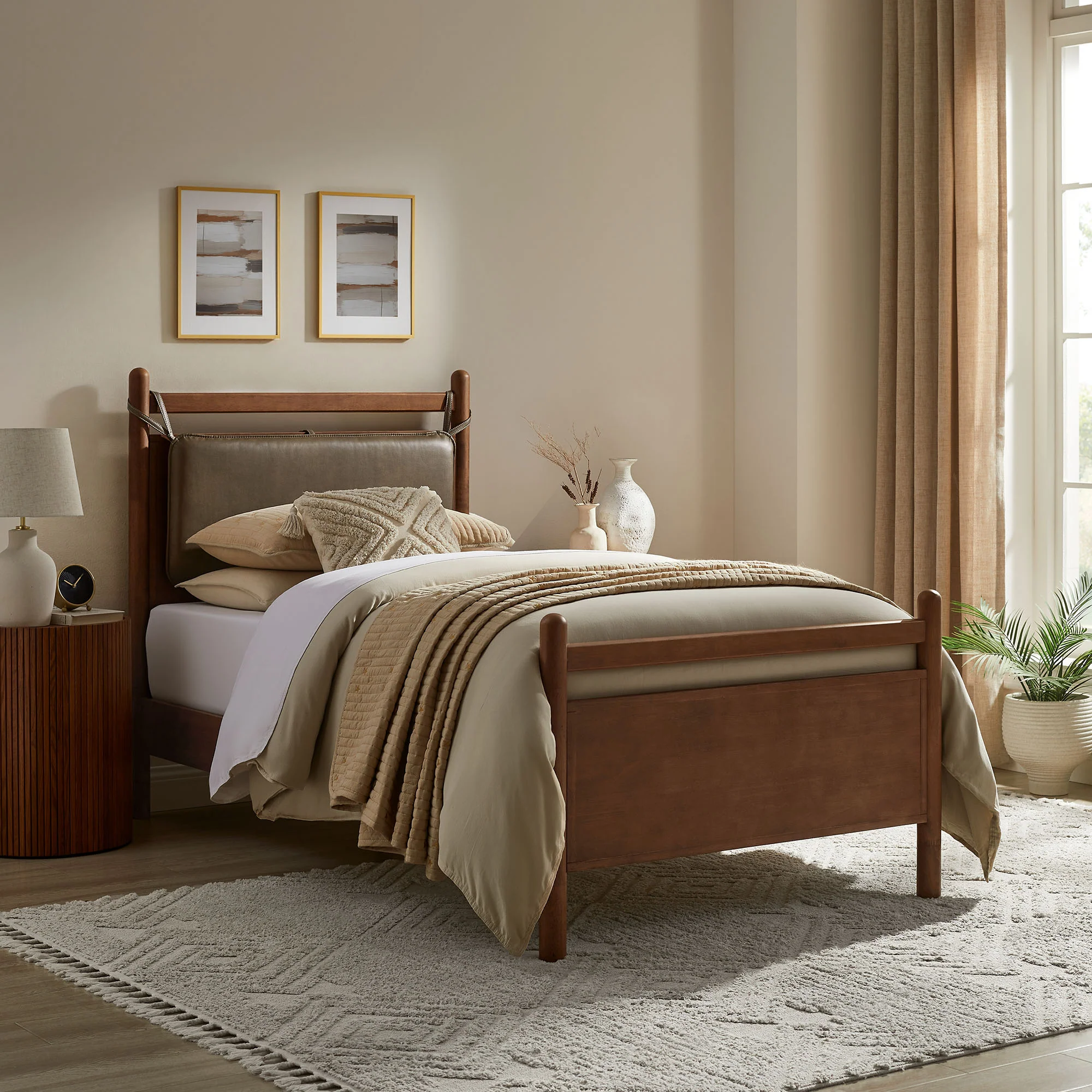 Leni Twin Size Vegan Leather and Wood Platform Bed Frame by Modway - Image 17