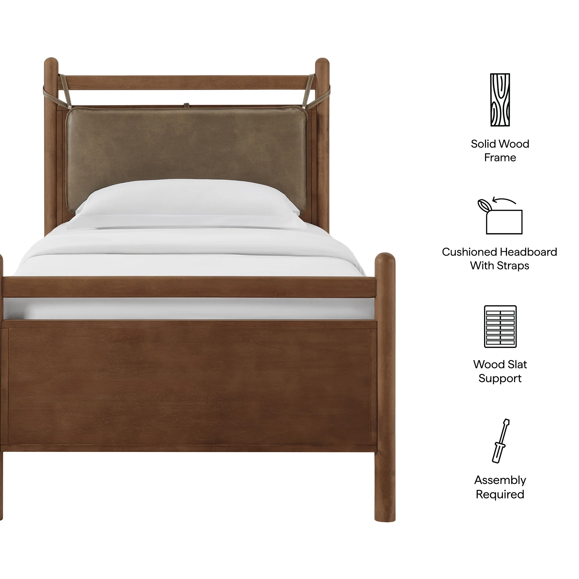 Leni Twin Size Vegan Leather and Wood Platform Bed Frame by Modway - Image 19