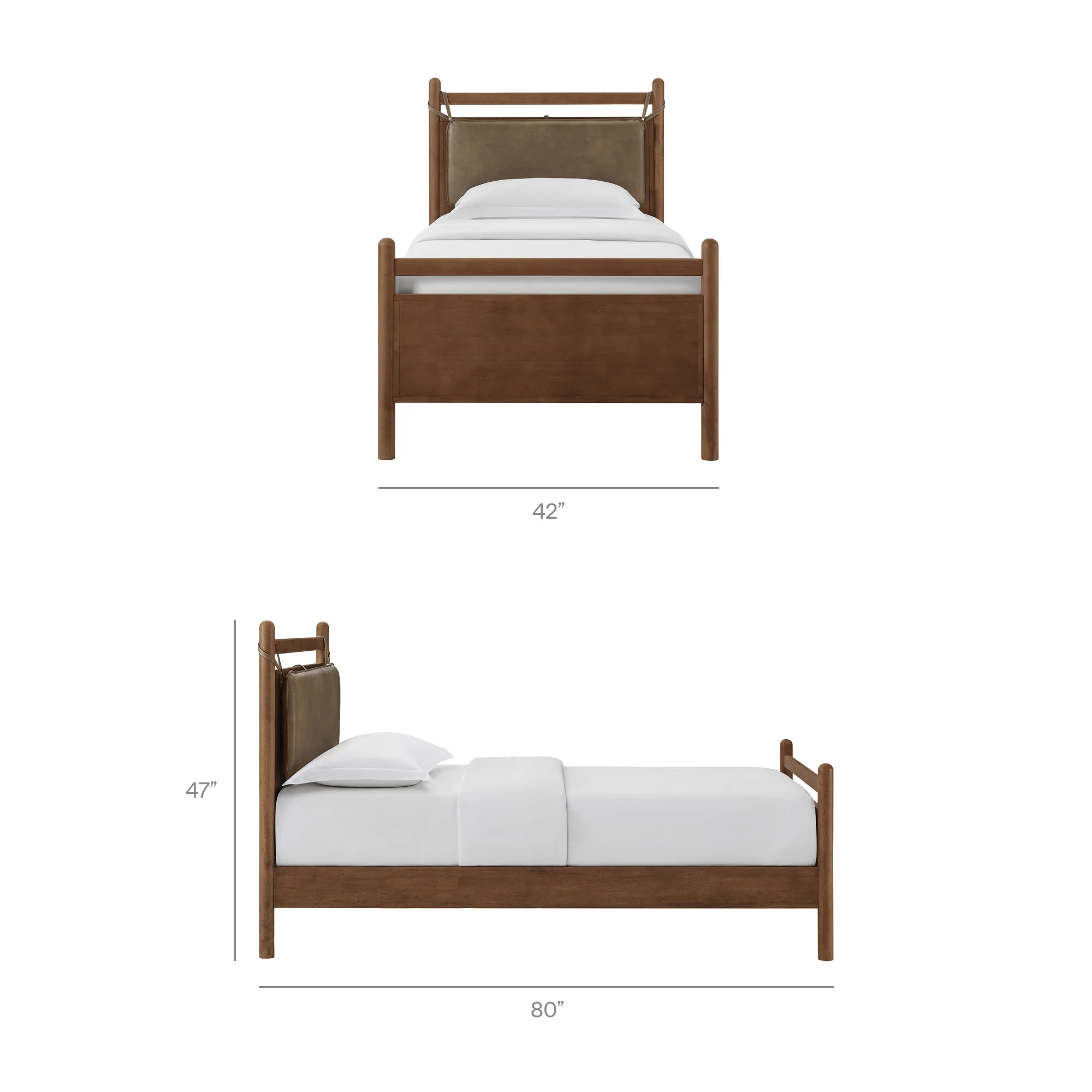 Leni Twin Size Vegan Leather and Wood Platform Bed Frame by Modway - Image 20