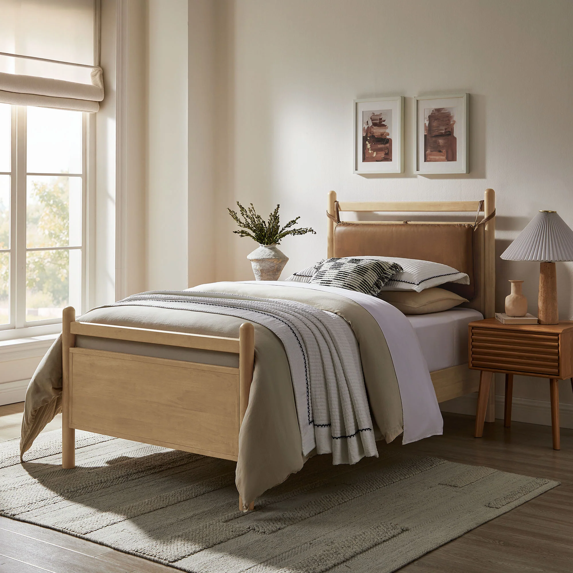 Leni Twin Size Vegan Leather and Wood Platform Bed Frame by Modway - Image 7