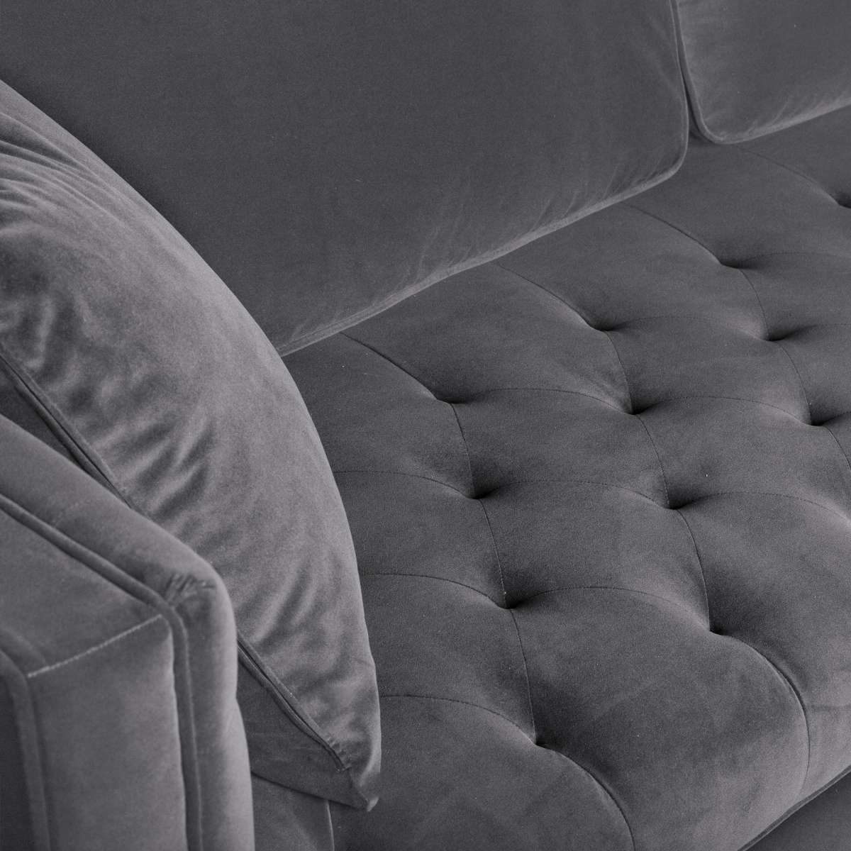 Lenox Blue Velvet Modern Sofa with Brass Legs By Armen Living - Image 12