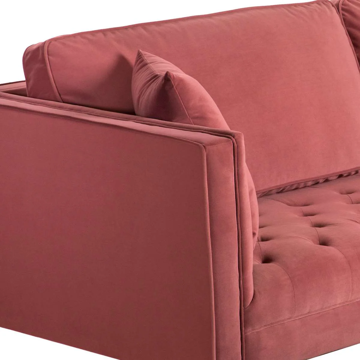 Lenox Blue Velvet Modern Sofa with Brass Legs By Armen Living - Image 17
