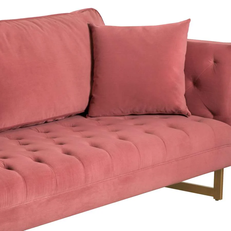 Lenox Blue Velvet Modern Sofa with Brass Legs By Armen Living - Image 19