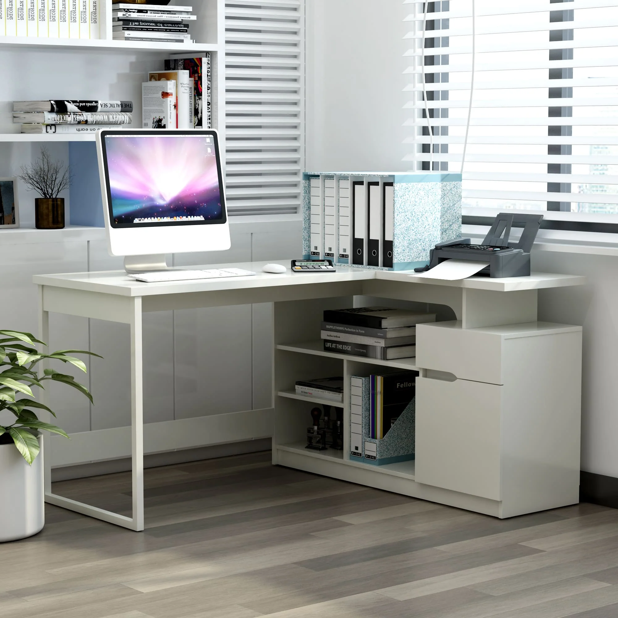 Lexi 55" L-Shaped Corner Desk By Anderson Teak - Image 7