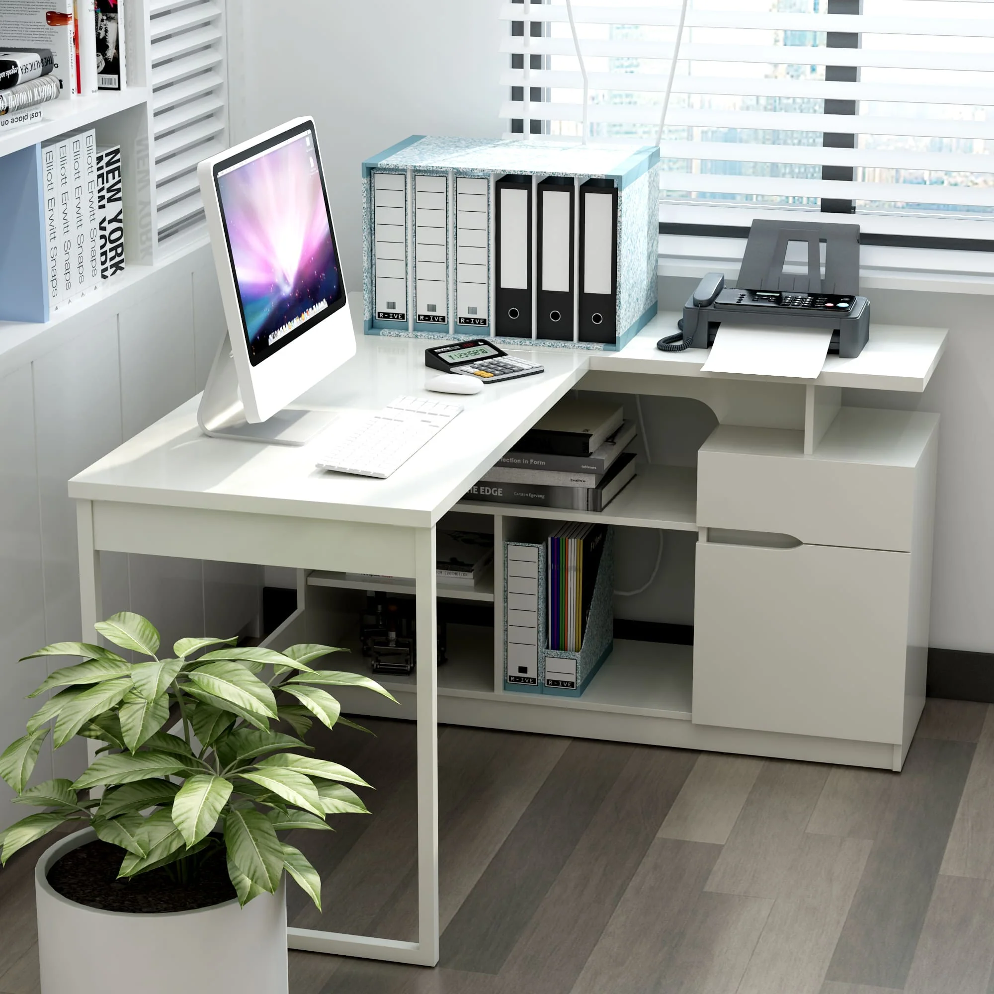 Lexi 55" L-Shaped Corner Desk By Anderson Teak - Image 9