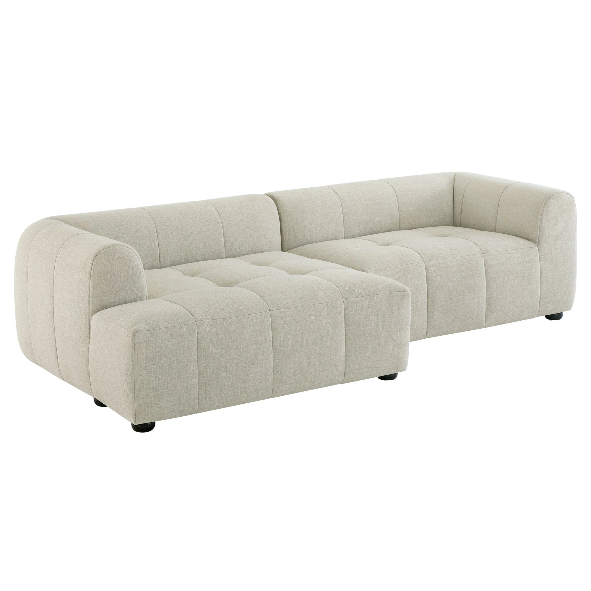 Liana Left-Facing Upholstered Fabric Modular Sofa with Chaise by Modway - Image 2