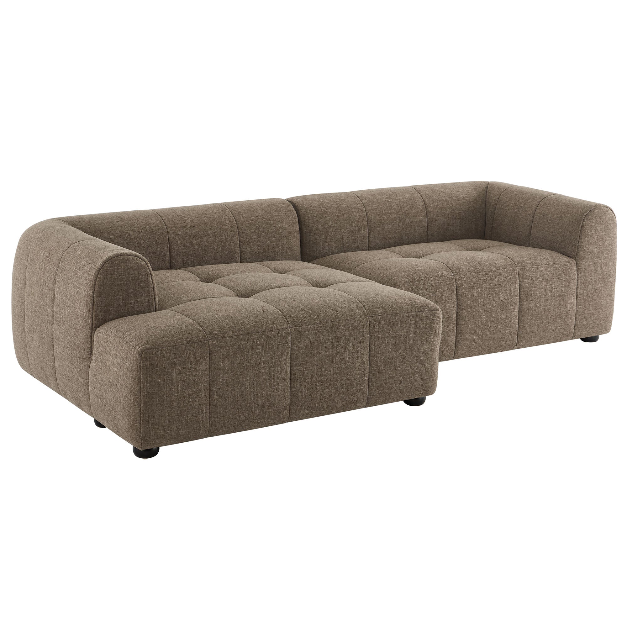 Liana Left-Facing Upholstered Fabric Modular Sofa with Chaise by Modway - Image 9