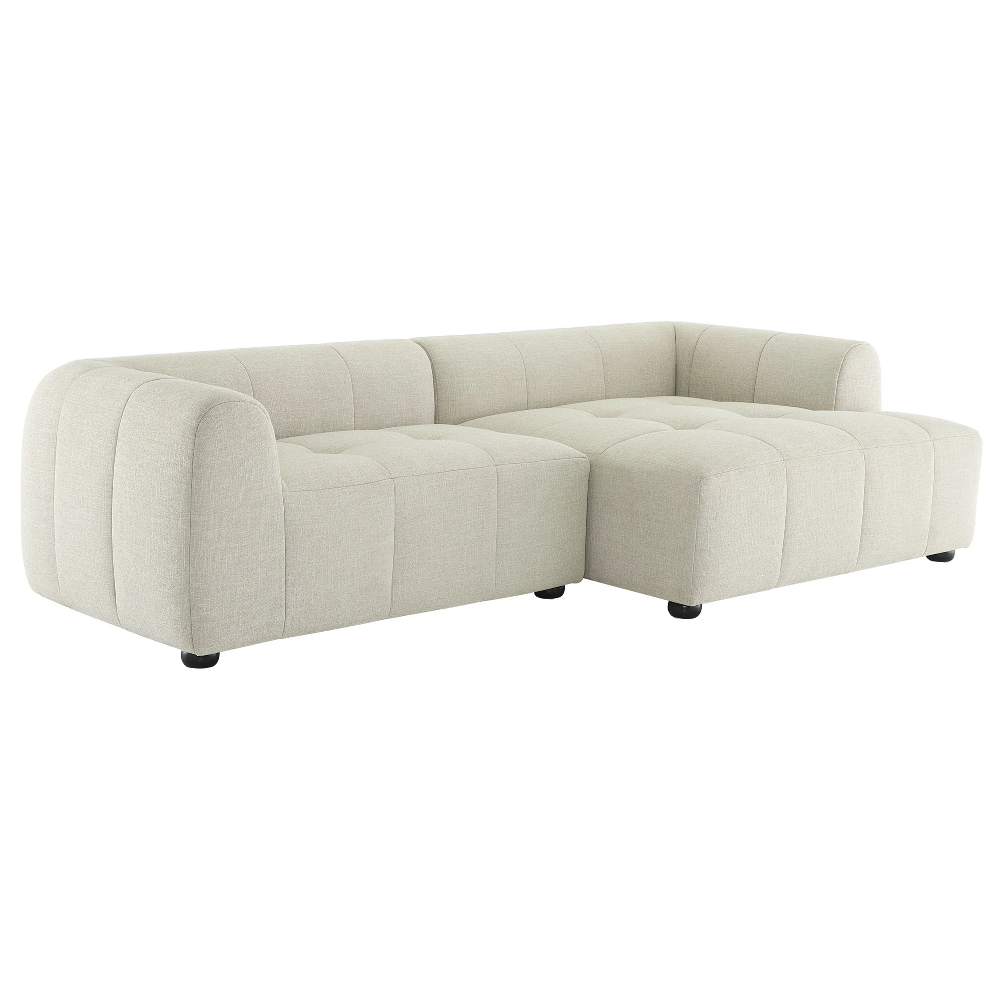 Liana Right-Facing Upholstered Fabric Modular Sofa with Chaise by Modway - Image 2