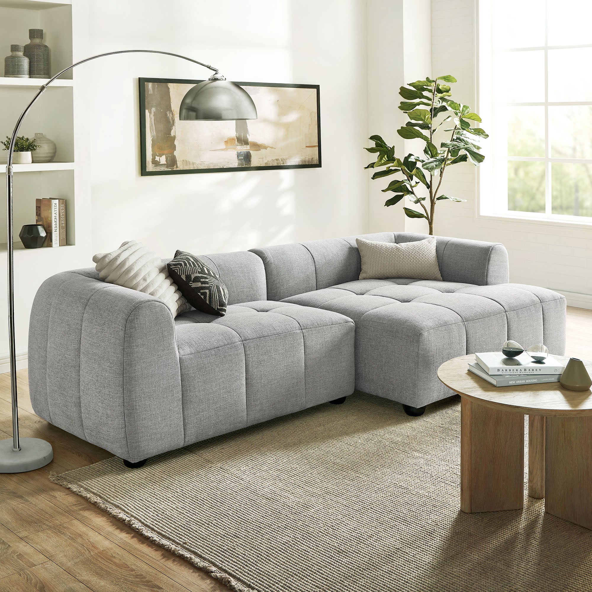 Liana Right-Facing Upholstered Fabric Modular Sofa with Chaise by Modway - Image 22