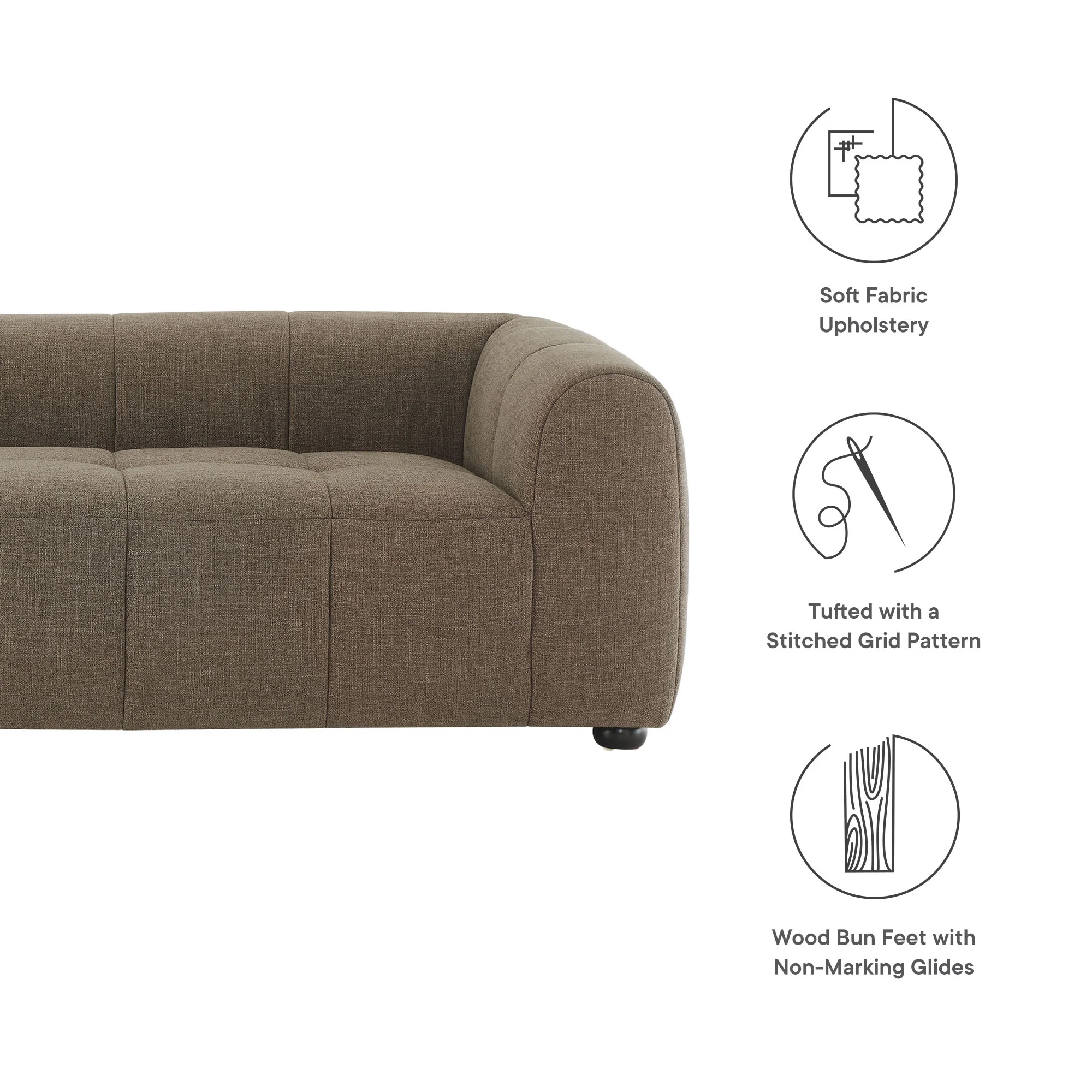 Liana Upholstered Fabric Sofa by Modway - Image 17