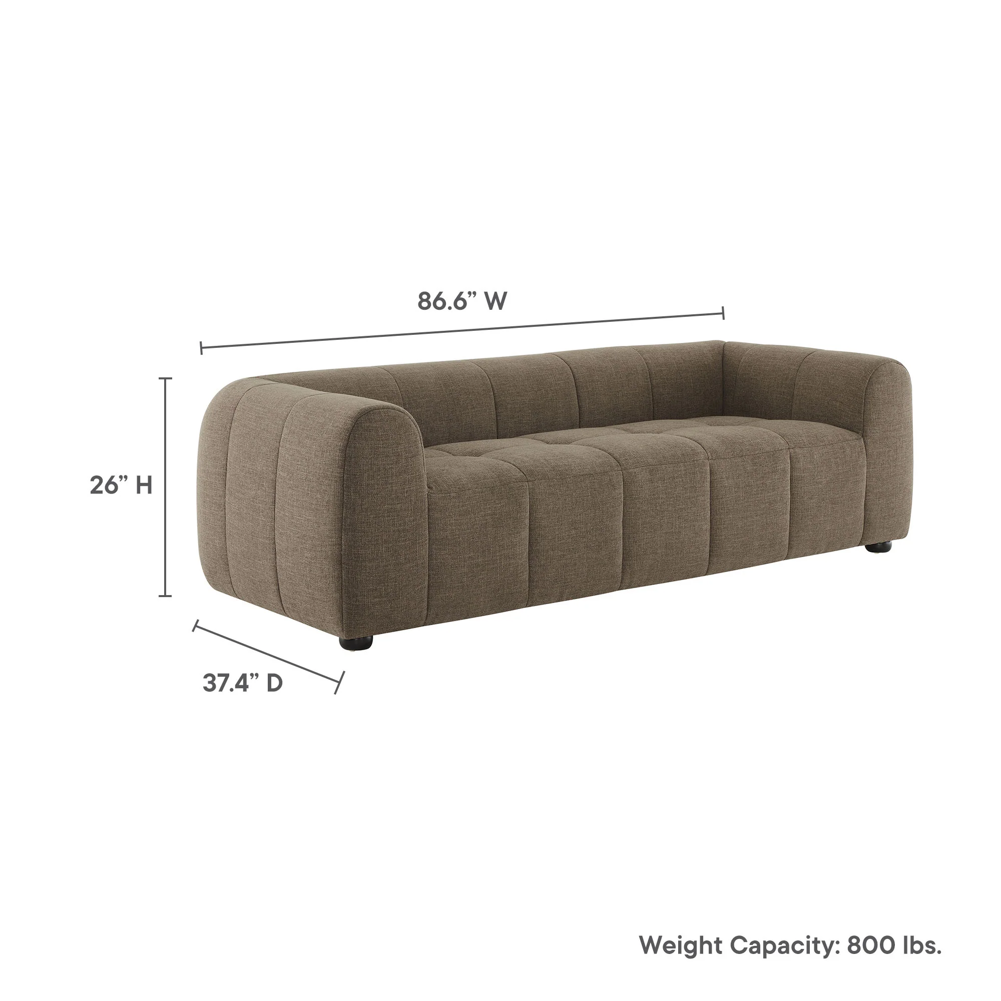 Liana Upholstered Fabric Sofa by Modway - Image 18