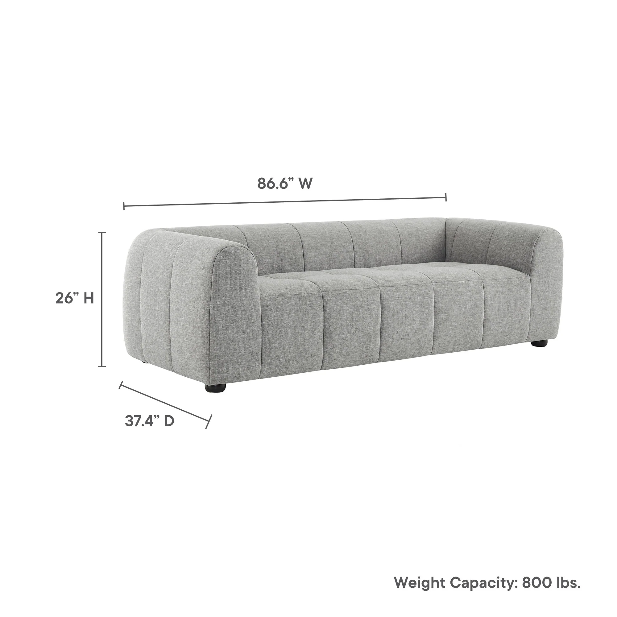 Liana Upholstered Fabric Sofa by Modway - Image 27