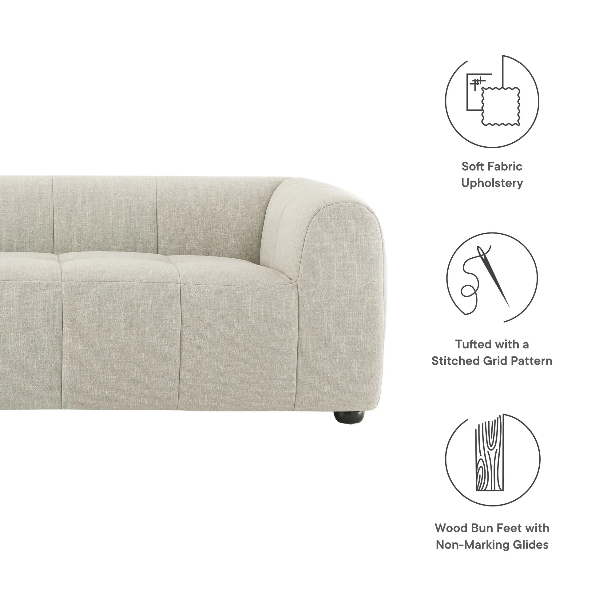 Liana Upholstered Fabric Sofa by Modway - Image 8