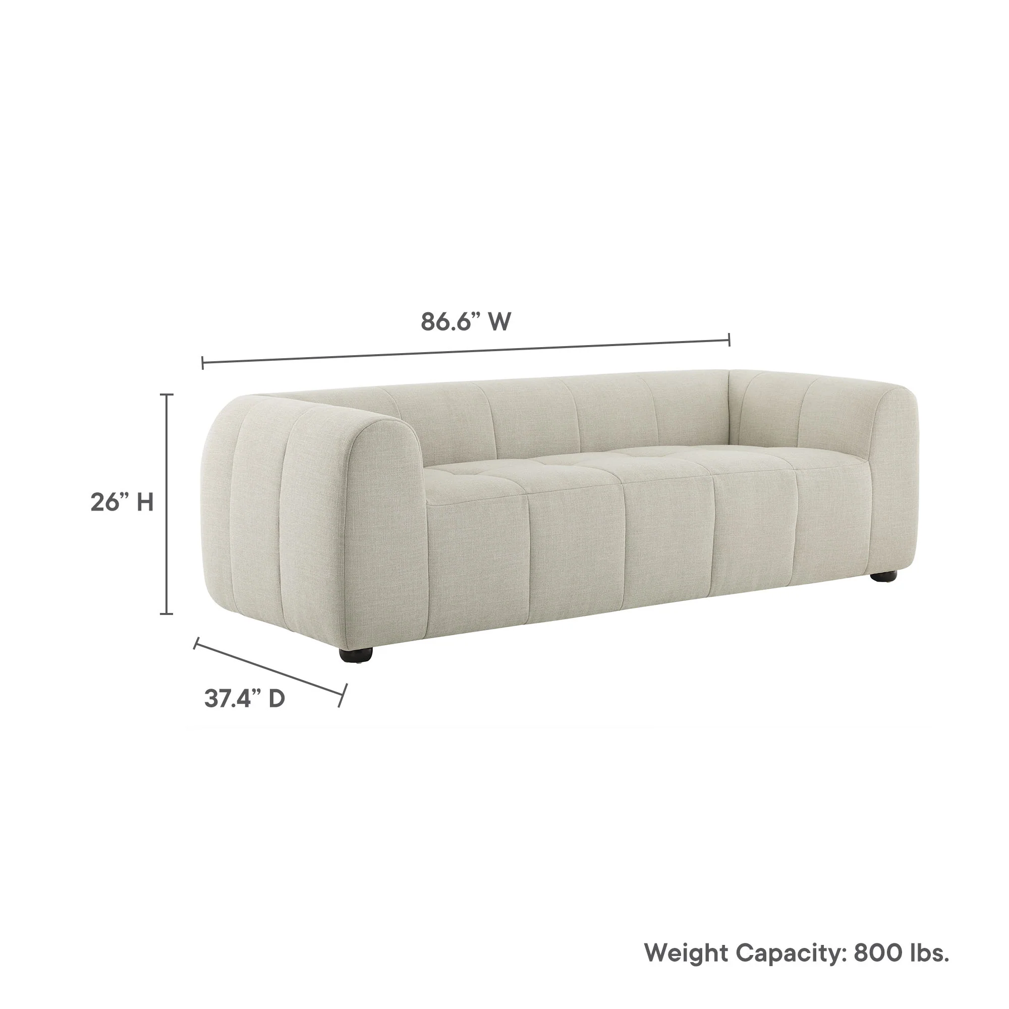 Liana Upholstered Fabric Sofa by Modway - Image 9