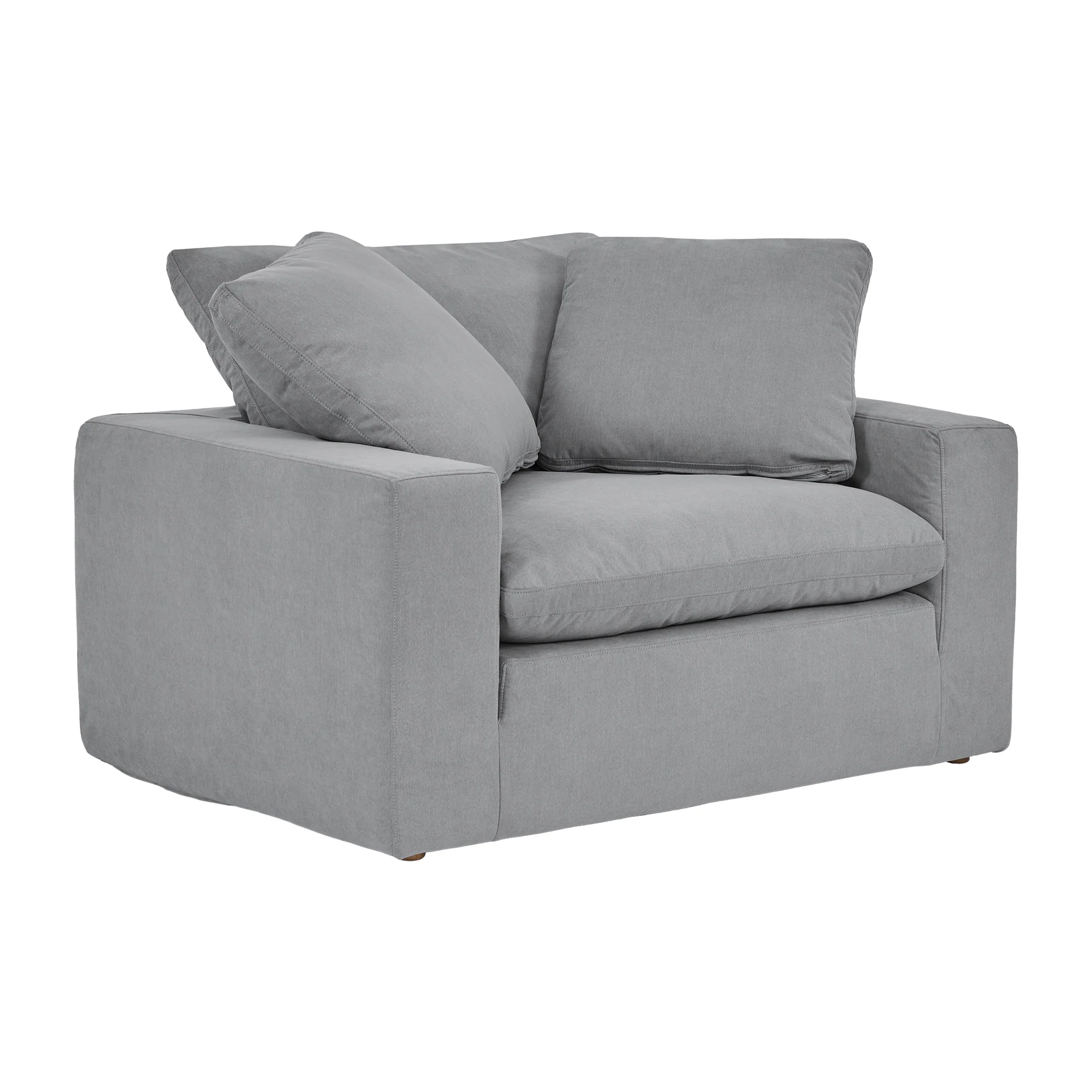 Liberty 51.5" Upholstered Chair and a Half in Slate Gray By Armen Living - Image 2