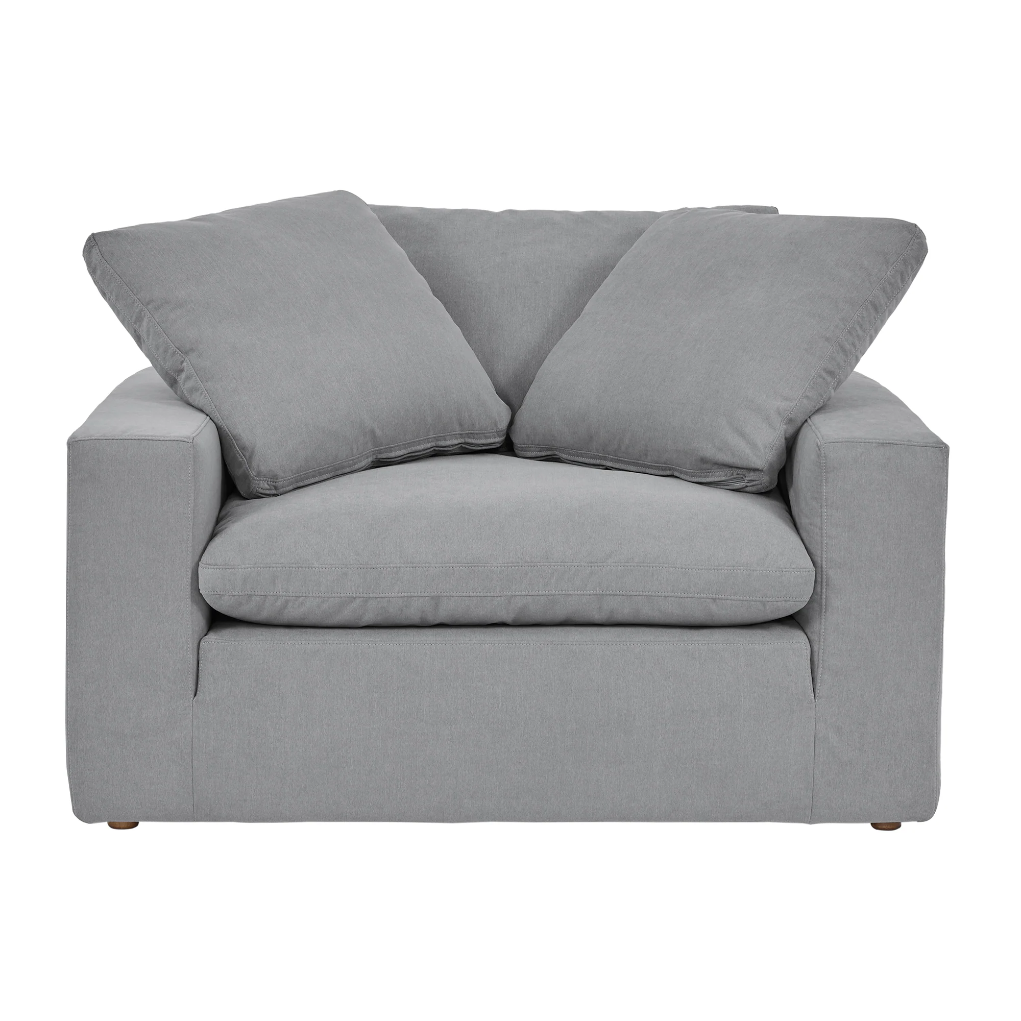 Liberty 51.5" Upholstered Chair and a Half in Slate Gray By Armen Living - Image 3