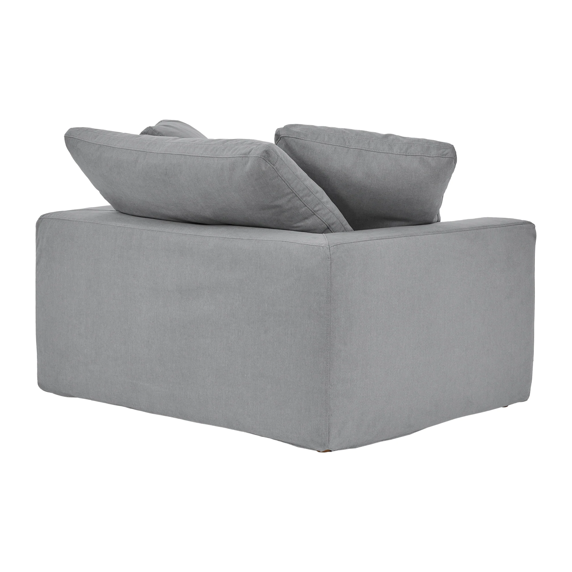 Liberty 51.5" Upholstered Chair and a Half in Slate Gray By Armen Living - Image 4