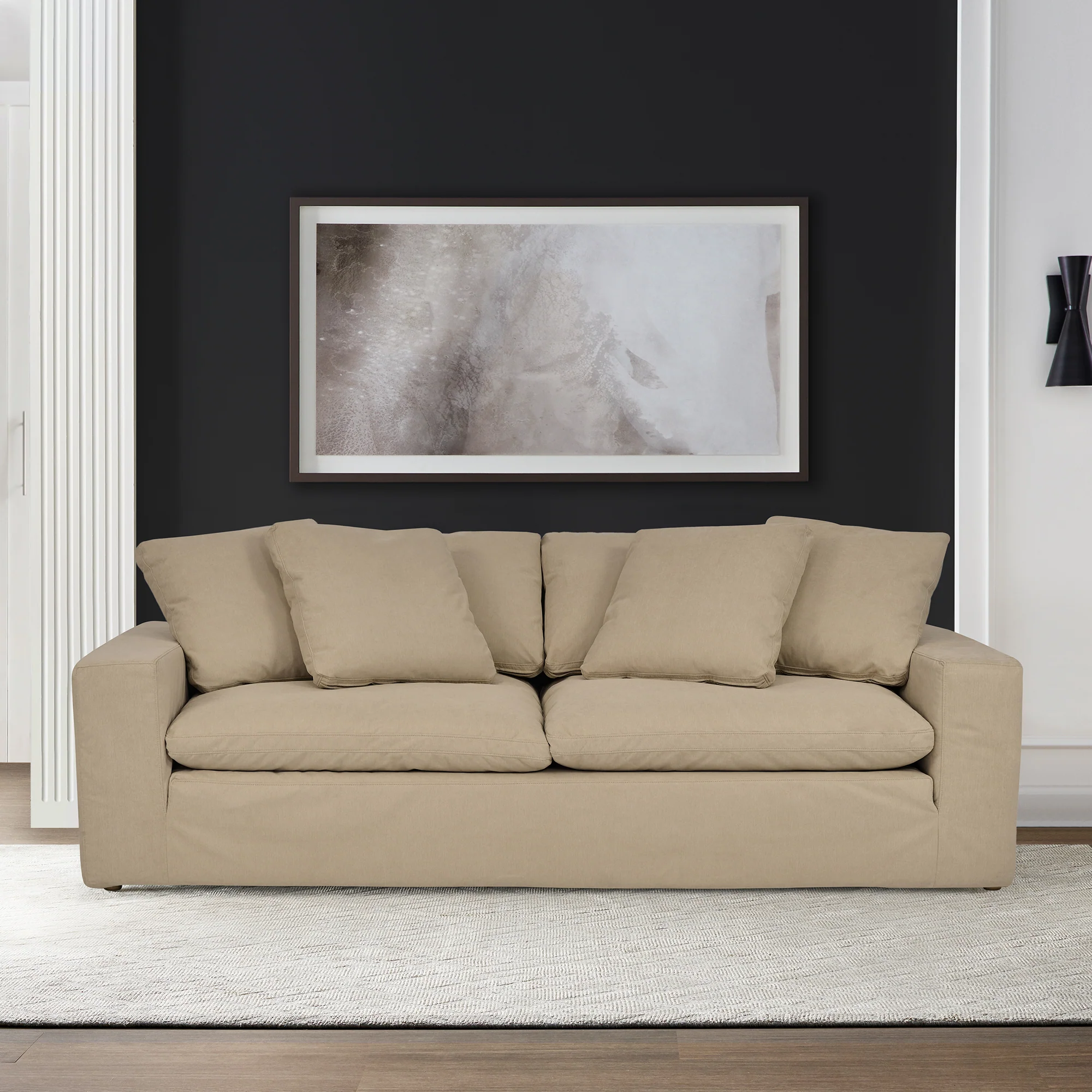Liberty 96.5" Upholstered Sofa in Slate Gray By Armen Living - Image 17