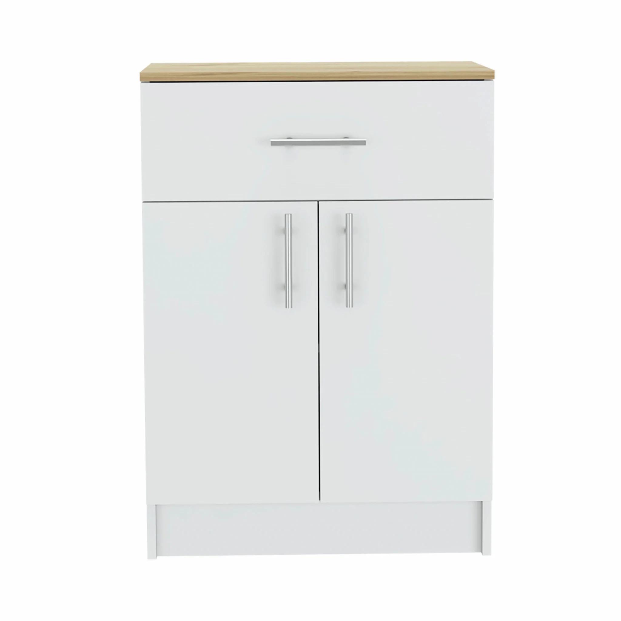 Ligh Oak and White Pantry Cabinet By Homeroots - Image 2