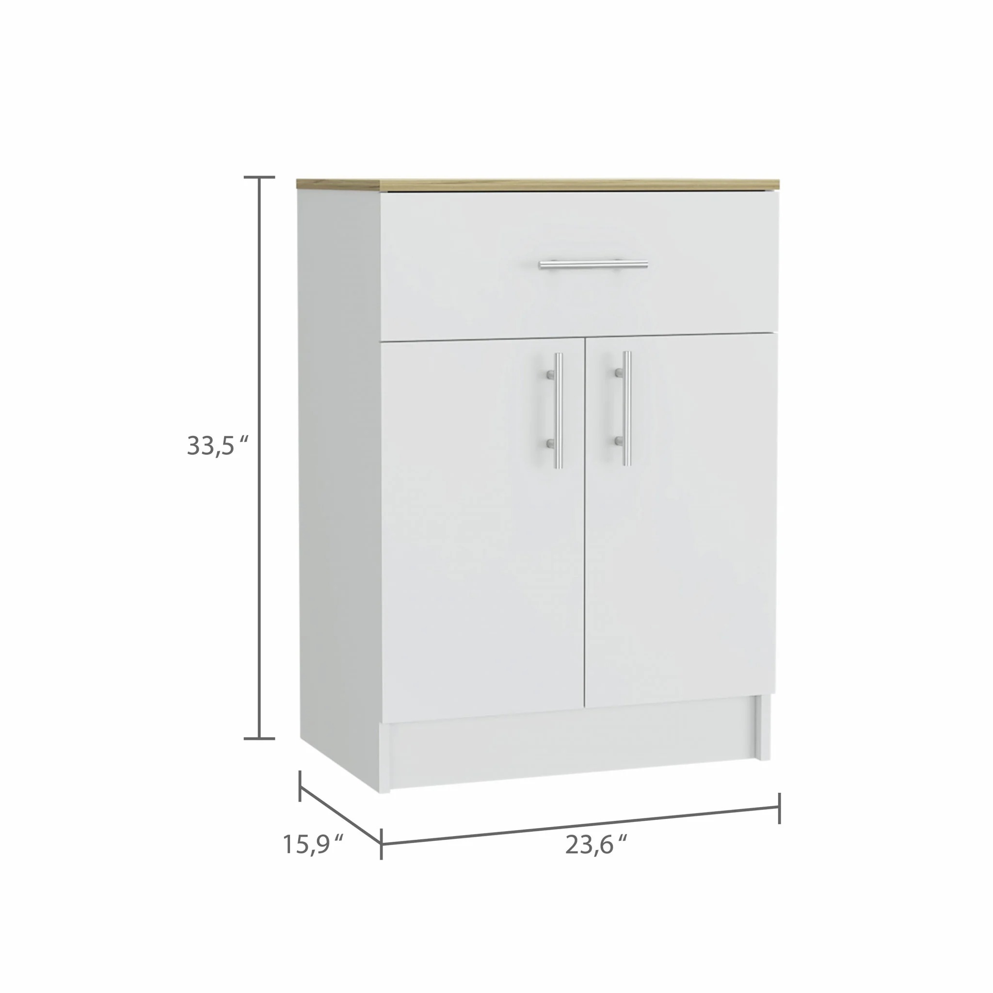 Ligh Oak and White Pantry Cabinet By Homeroots - Image 3