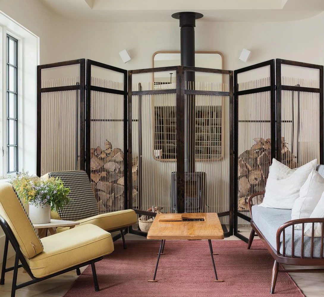Light And Dark Rattan Three Panel Room Divider Screen By Homeroots - Image 4