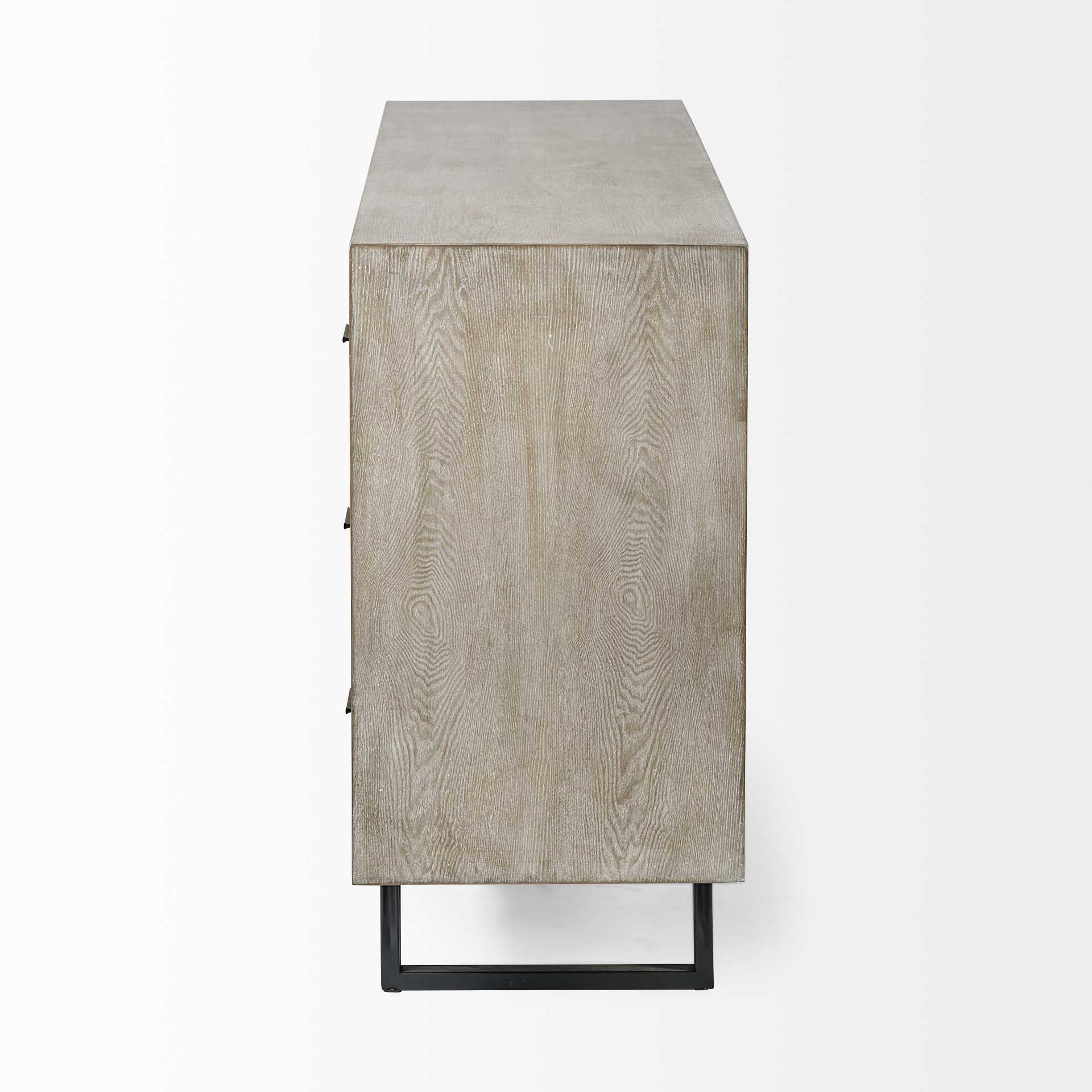 Light Brown And White Solid Mango Wood Finish Sideboard With 9 Drawers By Homeroots - Image 3