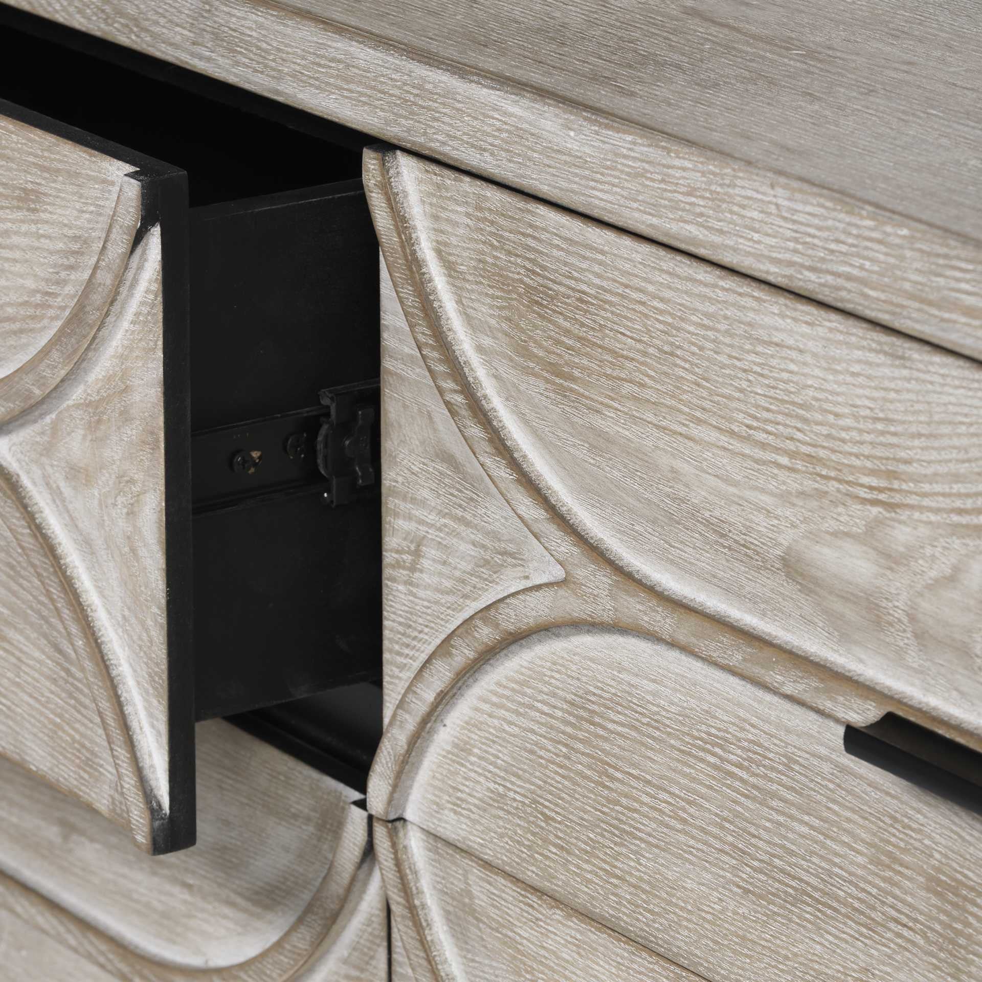 Light Brown And White Solid Mango Wood Finish Sideboard With 9 Drawers By Homeroots - Image 7