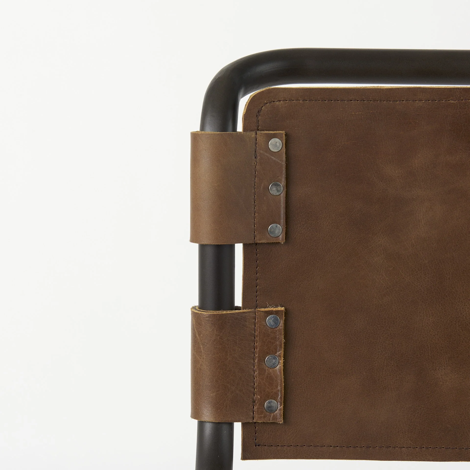Light Brown Leather Iron Framed Bar Stool By Homeroots - Image 6