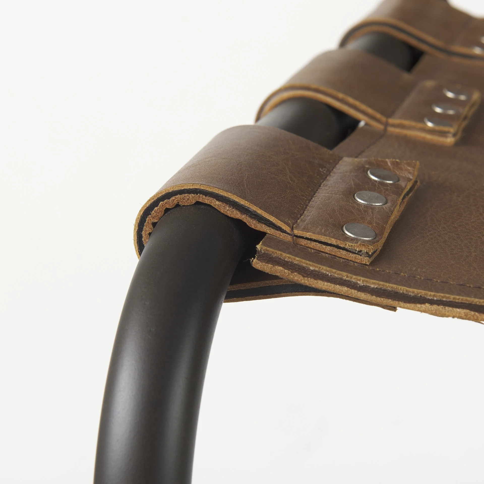 Light Brown Leather Iron Framed Bar Stool By Homeroots - Image 7
