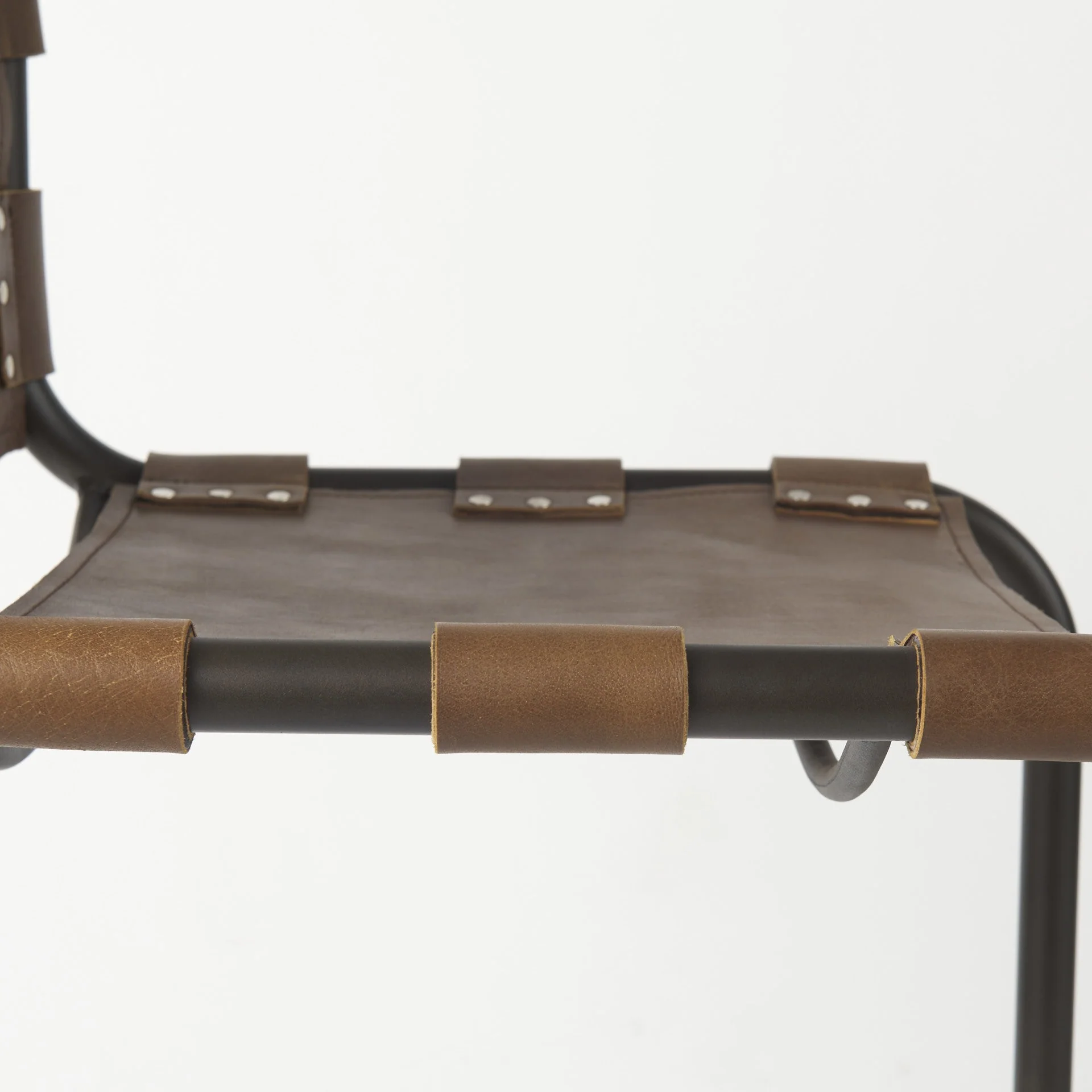 Light Brown Leather Iron Framed Bar Stool By Homeroots - Image 8