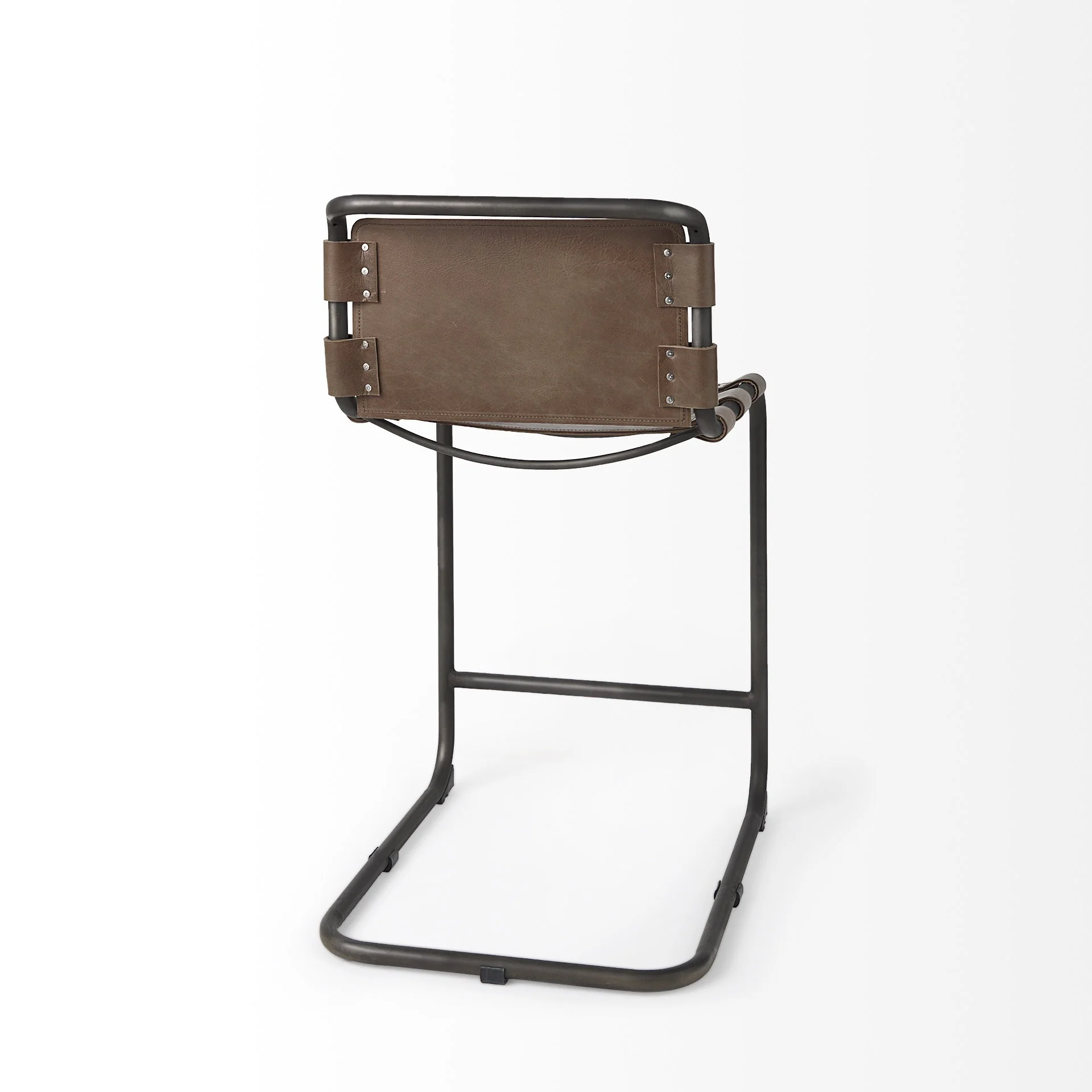 Light Brown Leather Iron Framed Counter Stool By Homeroots - Image 5