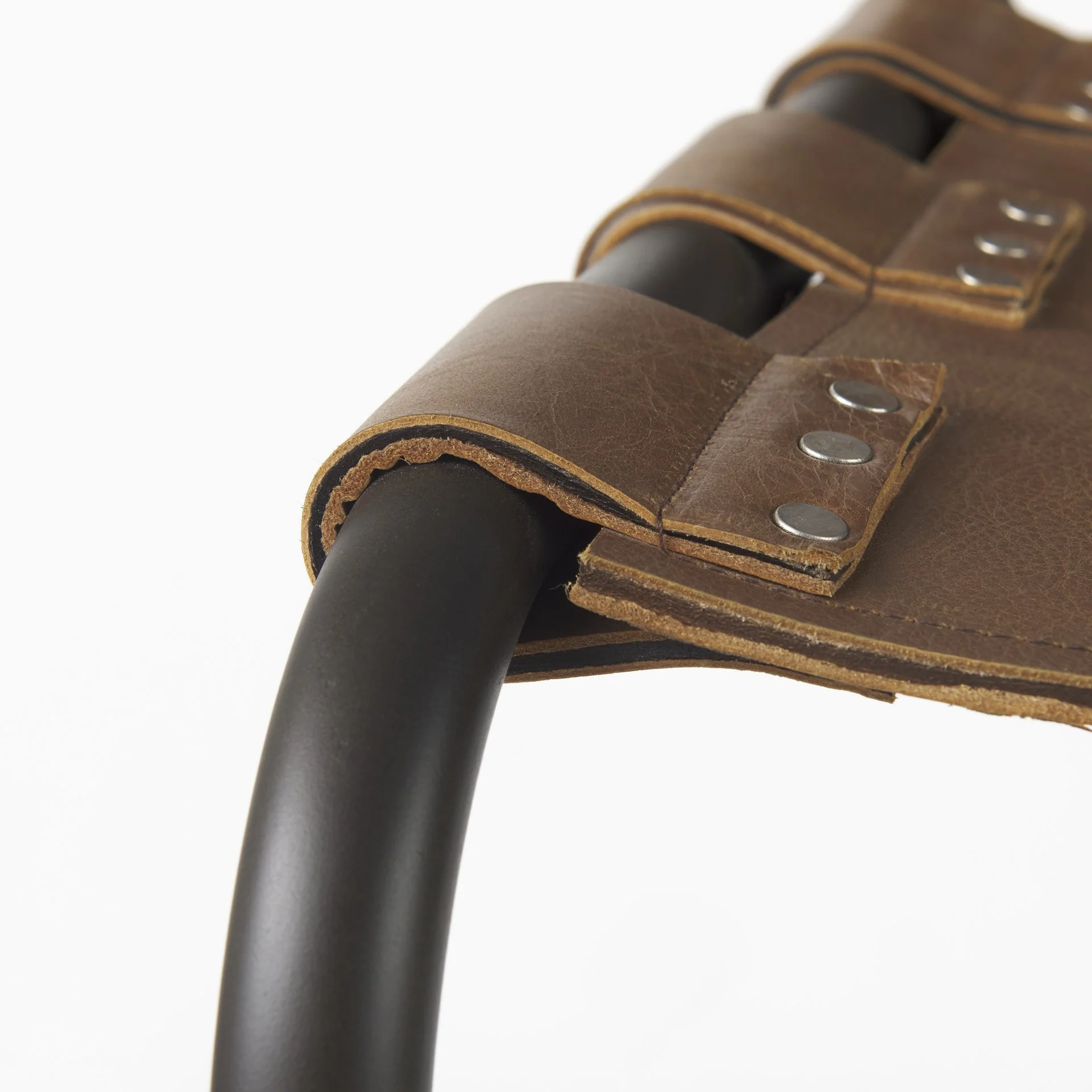 Light Brown Leather Iron Framed Counter Stool By Homeroots - Image 7
