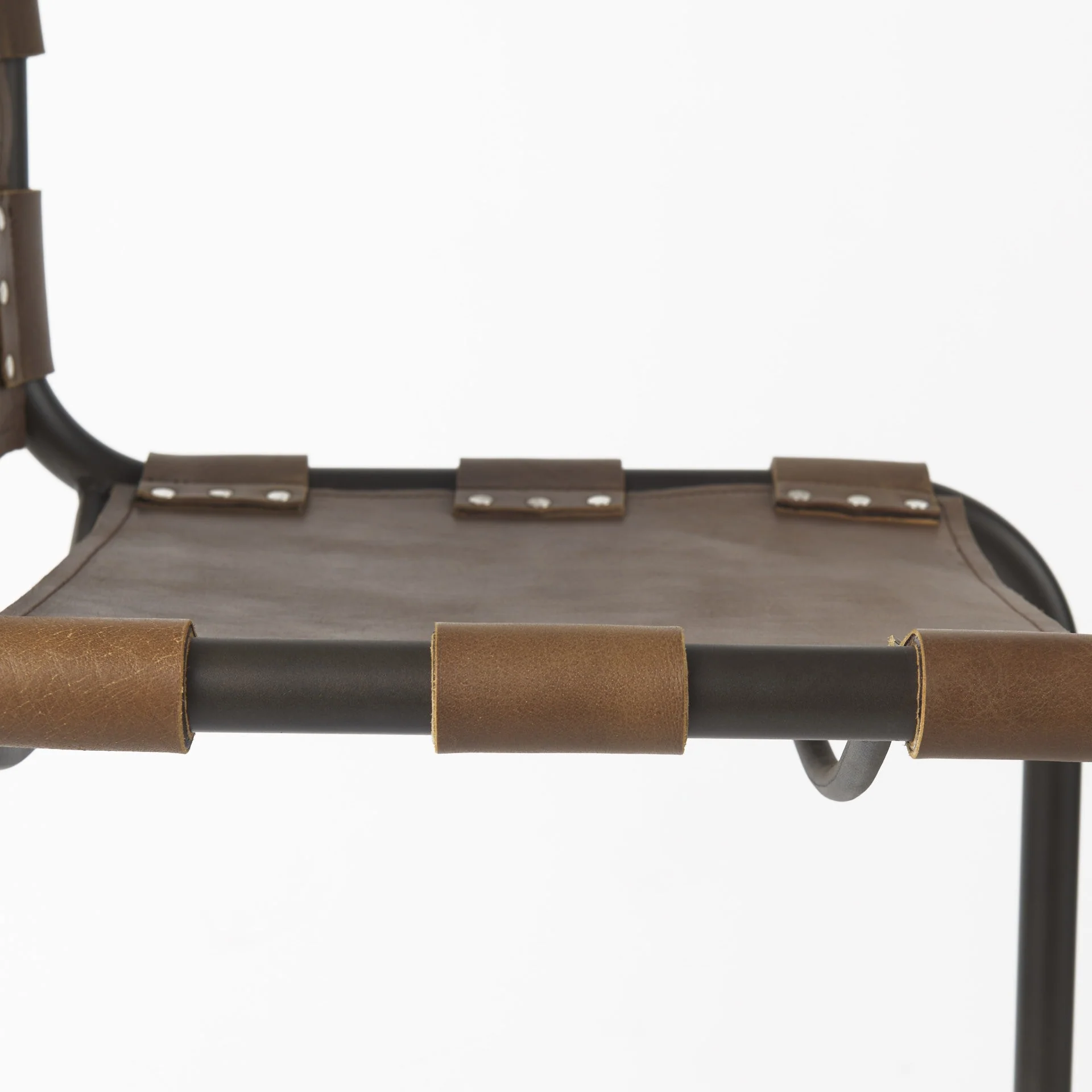 Light Brown Leather Iron Framed Counter Stool By Homeroots - Image 8
