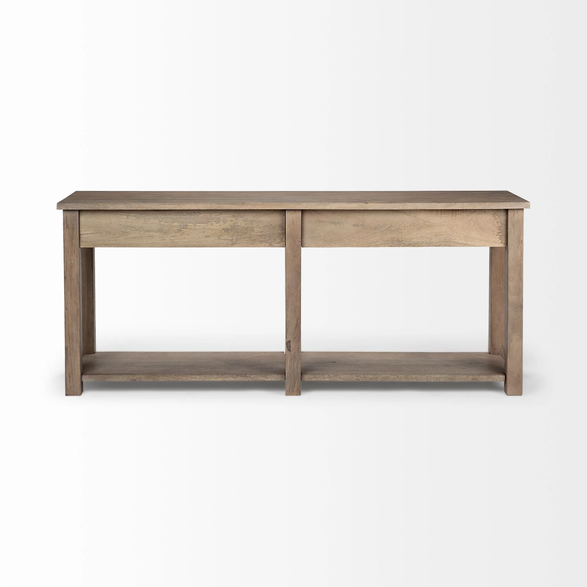 Light Brown Mango Wood Finish Console Table With 4 Drawers By Homeroots - Image 4