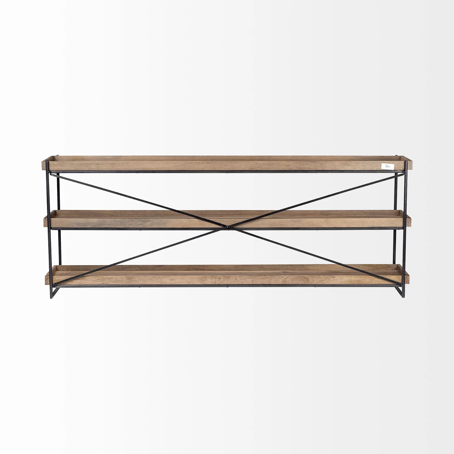 Light Brown Mango Wood Finish Console Table With Matte Black Iron Frame By Homeroots - Image 4