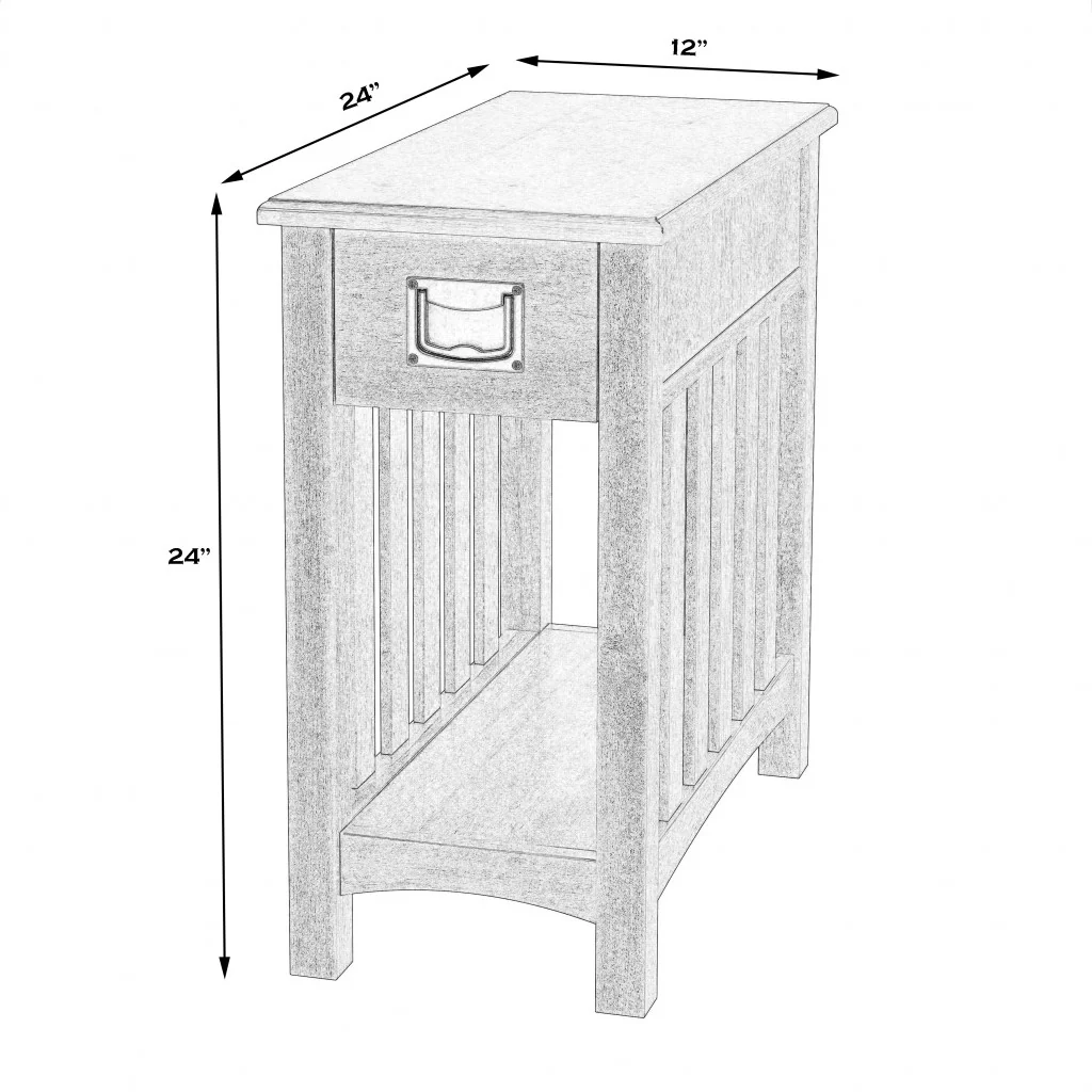 Light Brown Manufactured Wood Rectangular End Table With Drawer And Shelf By Homeroots - Image 8