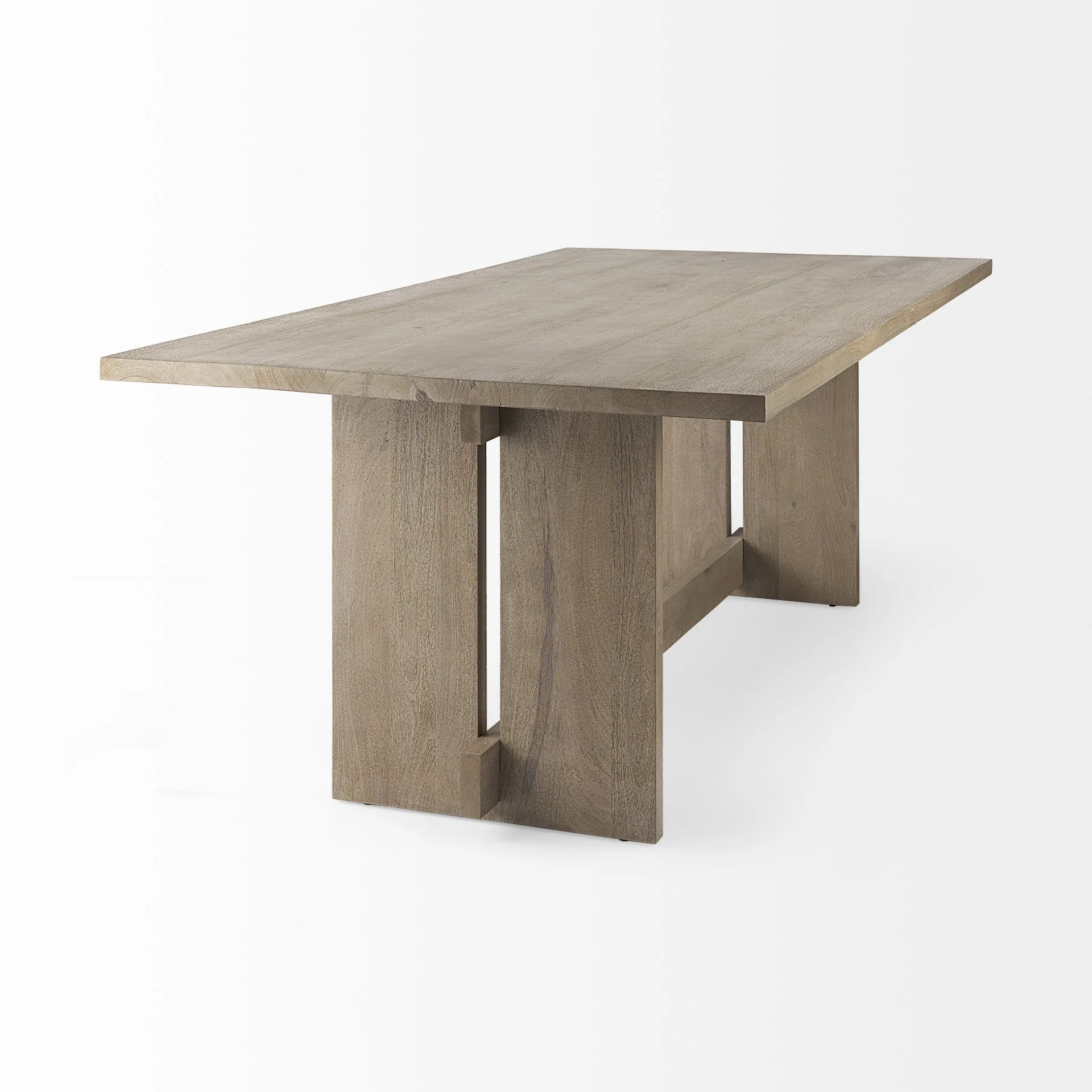 Light Brown Modern Rustic Wooden Dining Table By Homeroots - Image 4