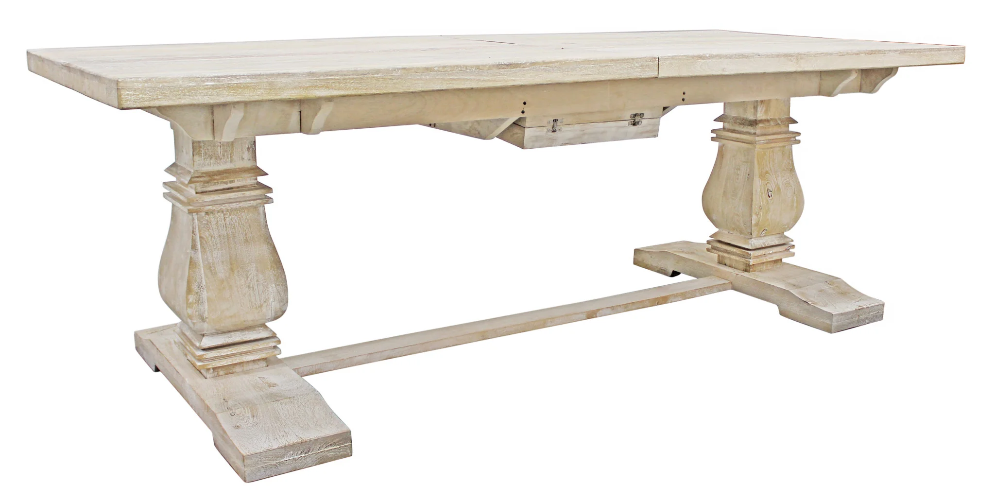 Light Brown Rectangular Solid Wood Butterfly Leaf Dining Table By Homeroots - Image 4