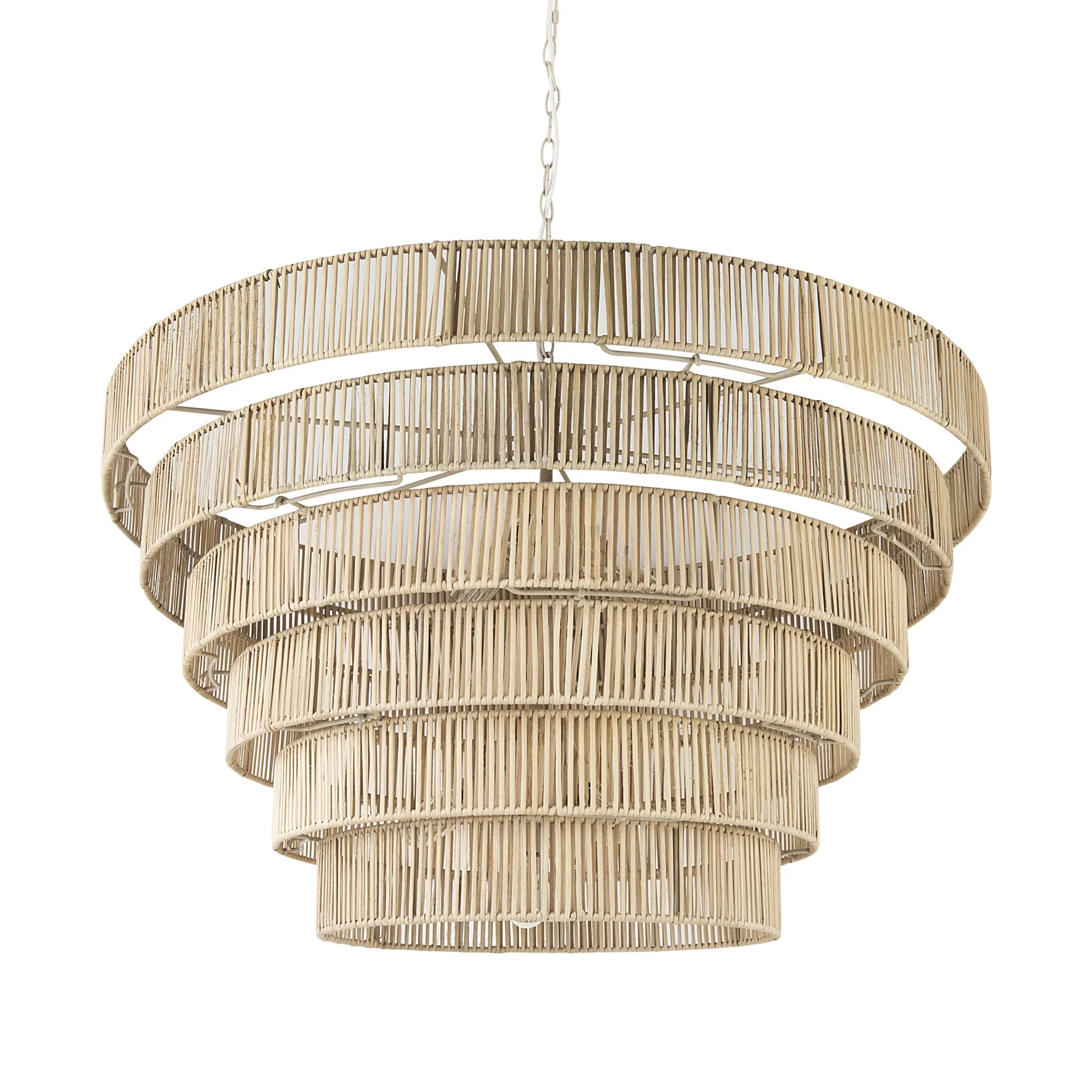 Light Brown Six Tier Hanging Chandelier By Homeroots - Image 2