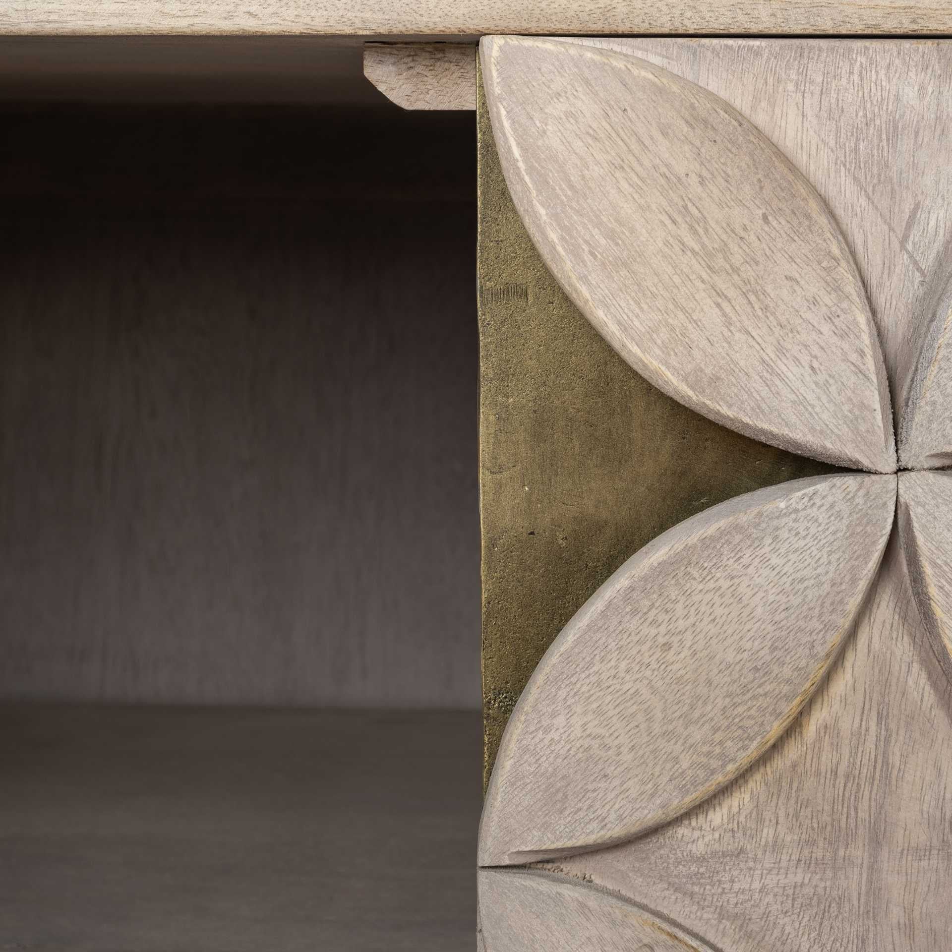 Light Brown Solid Mango Wood Finish Sideboard With 4 Cabinet Doors By Homeroots - Image 6