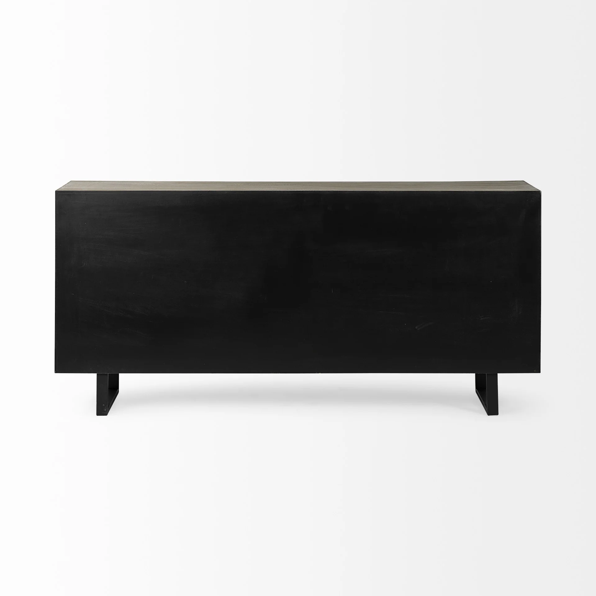 Light Brown Solid Wood Sideboard With 4 Fabric Covered Cabinet Doors By Homeroots - Image 4