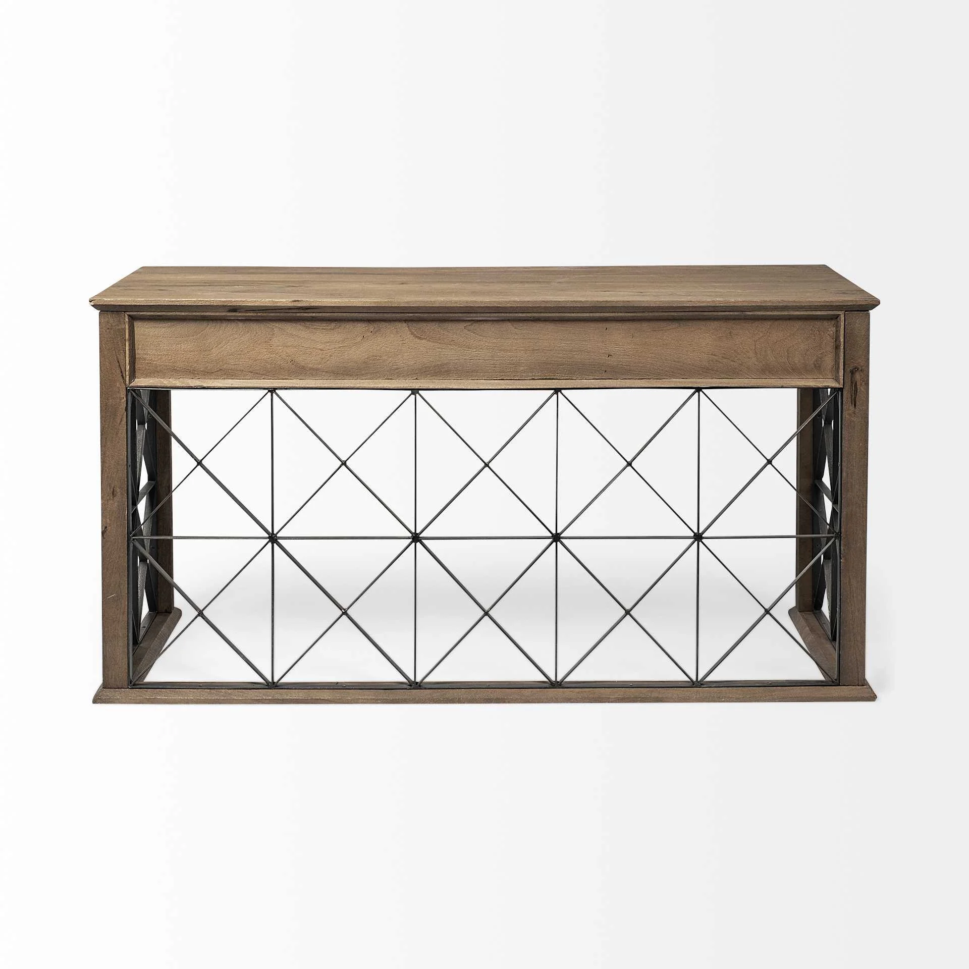 Light Brown TV Stand Media Console With 3 Glass Lined Drawers By Homeroots - Image 4