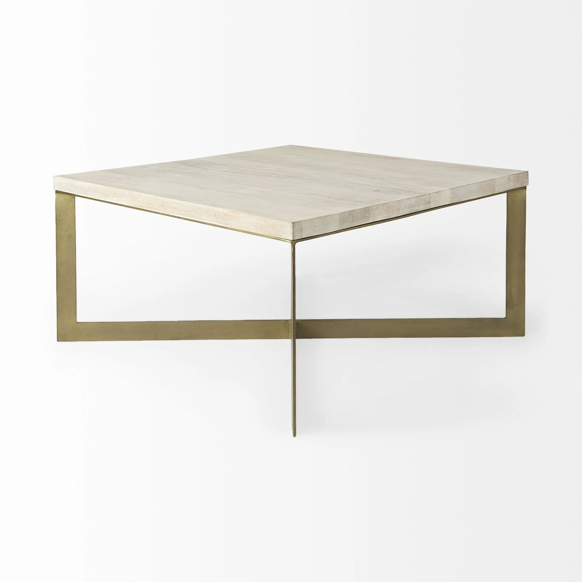 Light Brown Wood and Metal Coffee Table By Homeroots - Image 5