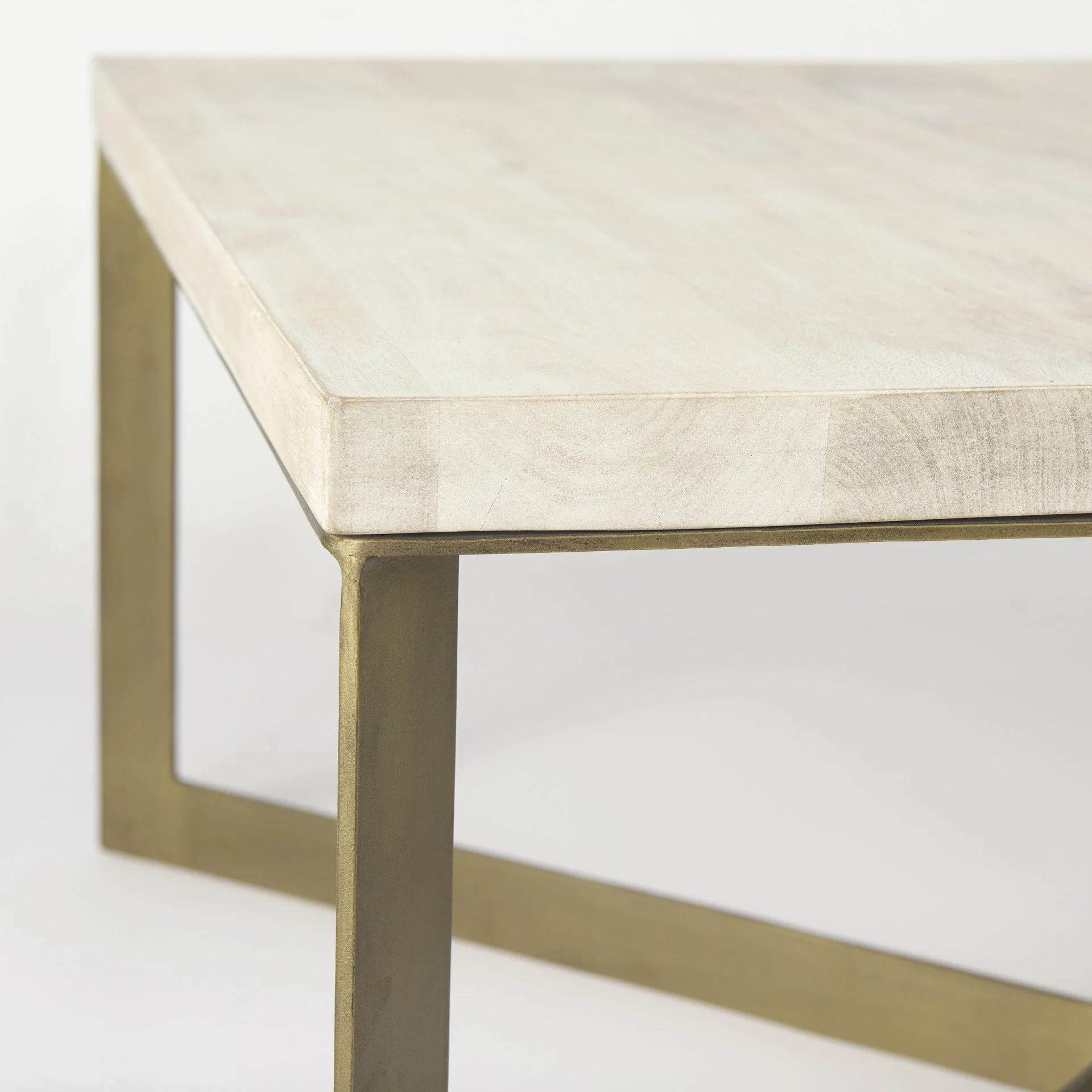 Light Brown Wood and Metal Coffee Table By Homeroots - Image 6