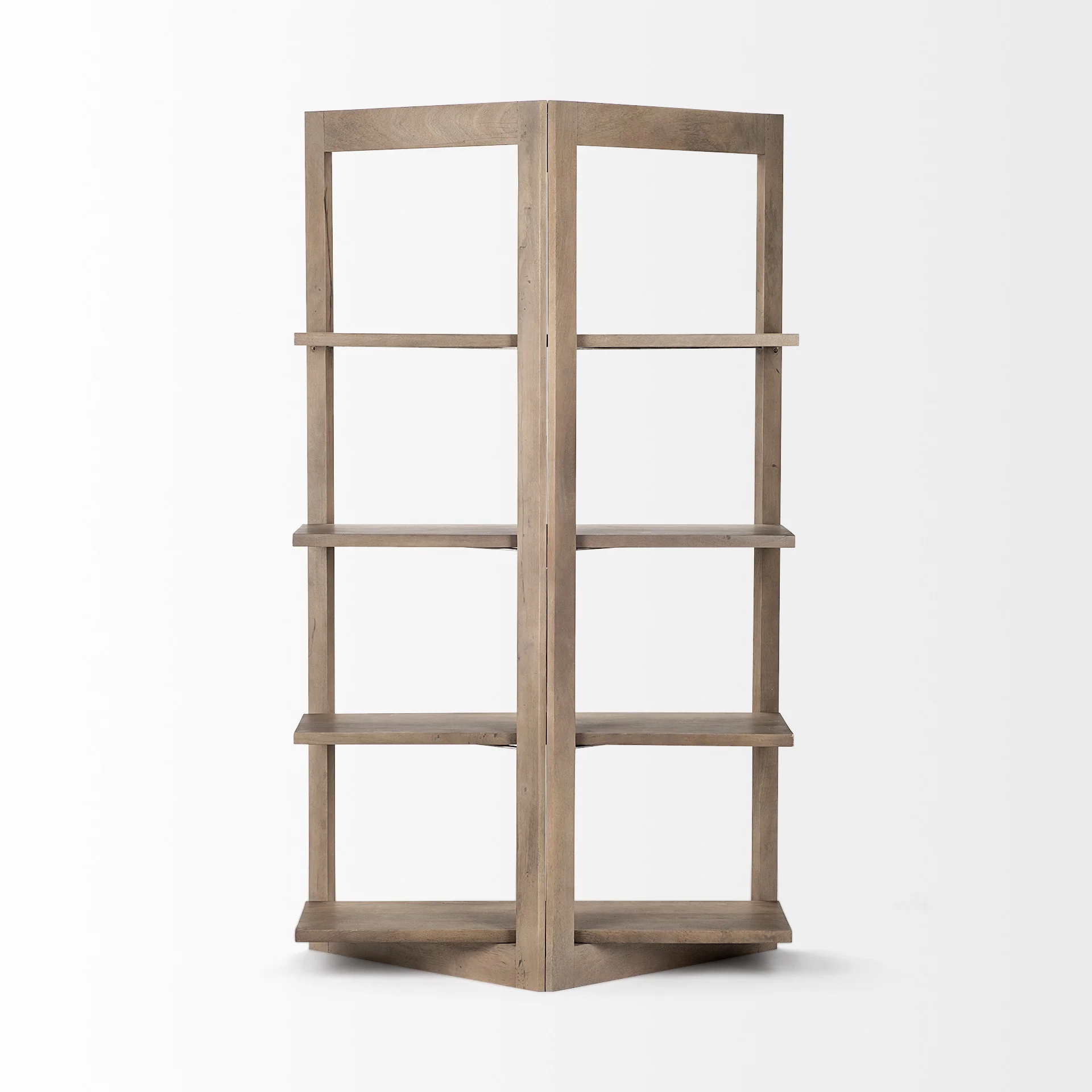 Light Brown Wood Shelving Unit with 4 Shelves By Homeroots - Image 4