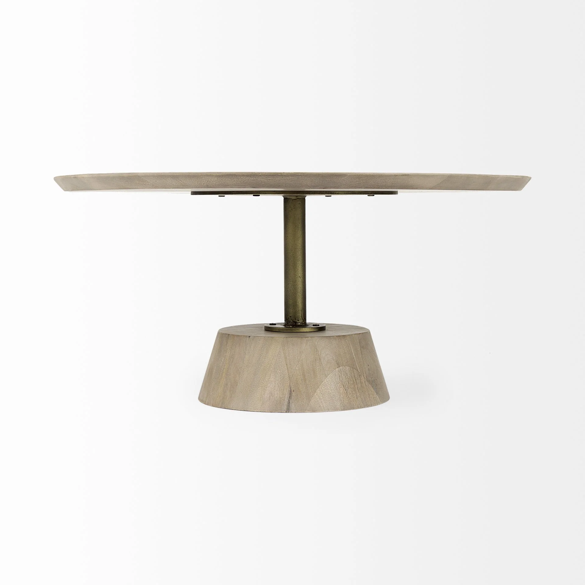 Light Brown Wooden Pedestal Coffee Table By Homeroots - Image 2