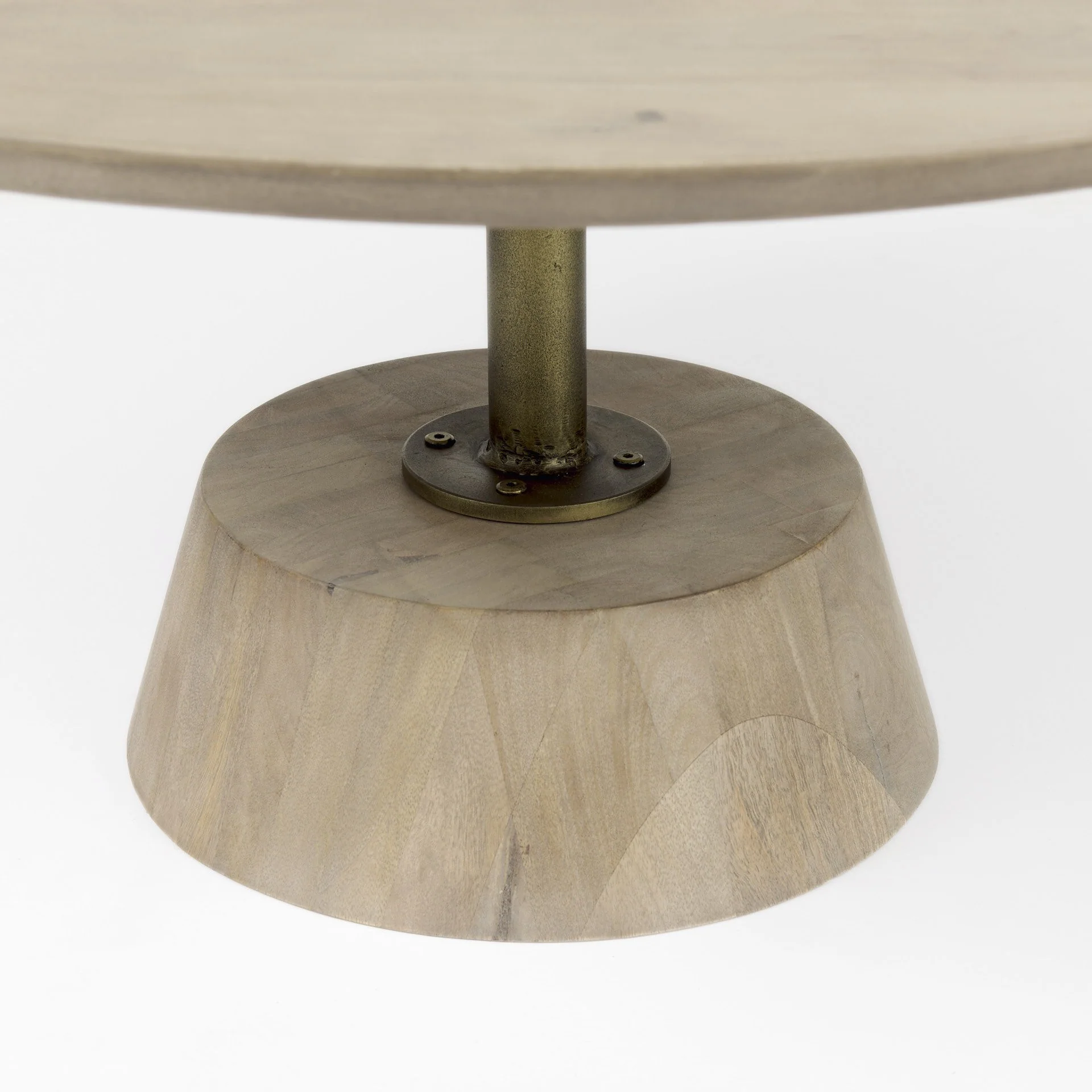 Light Brown Wooden Pedestal Coffee Table By Homeroots - Image 6