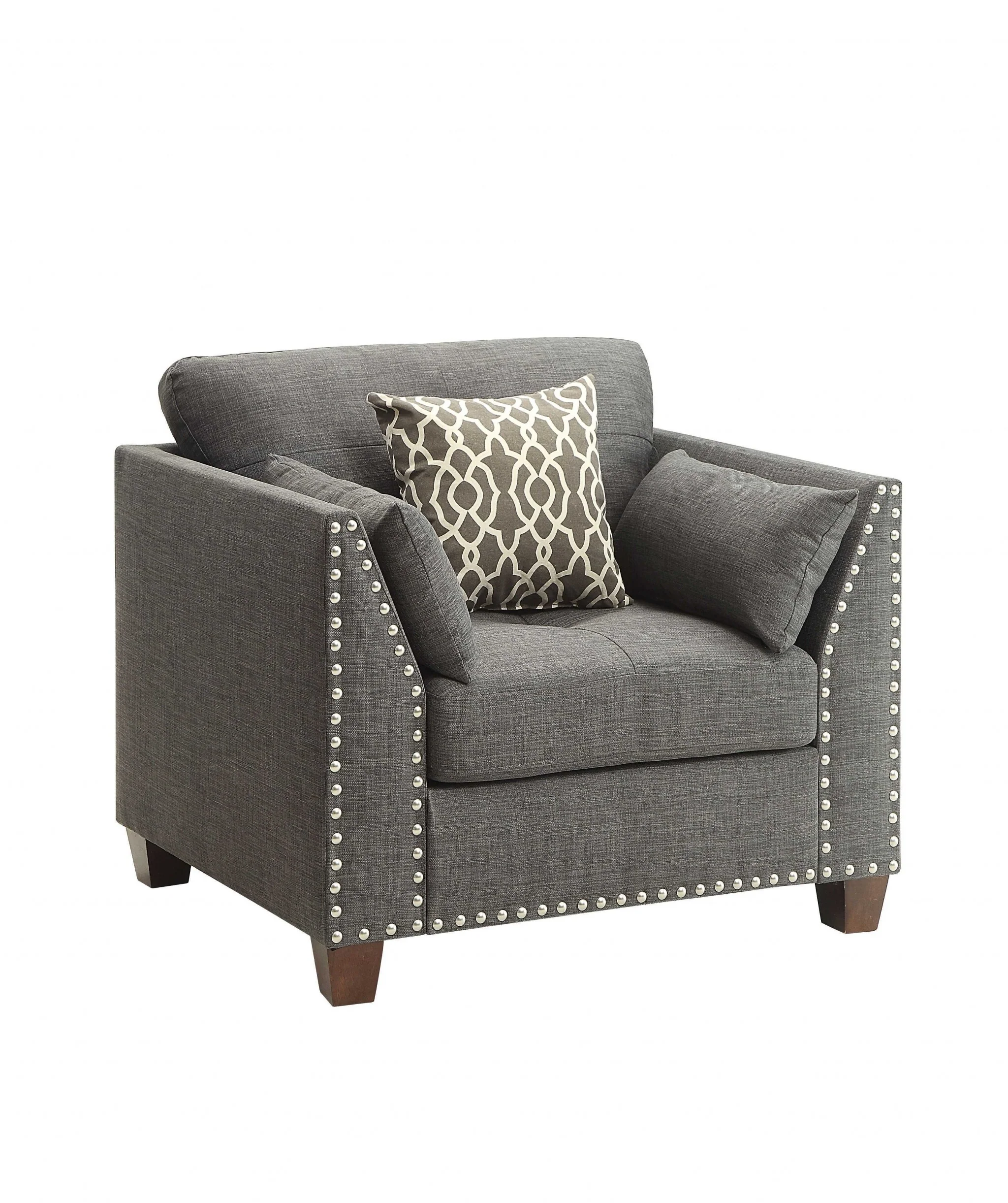 Light Charcoal Linen Chair By Homeroots - Image 2