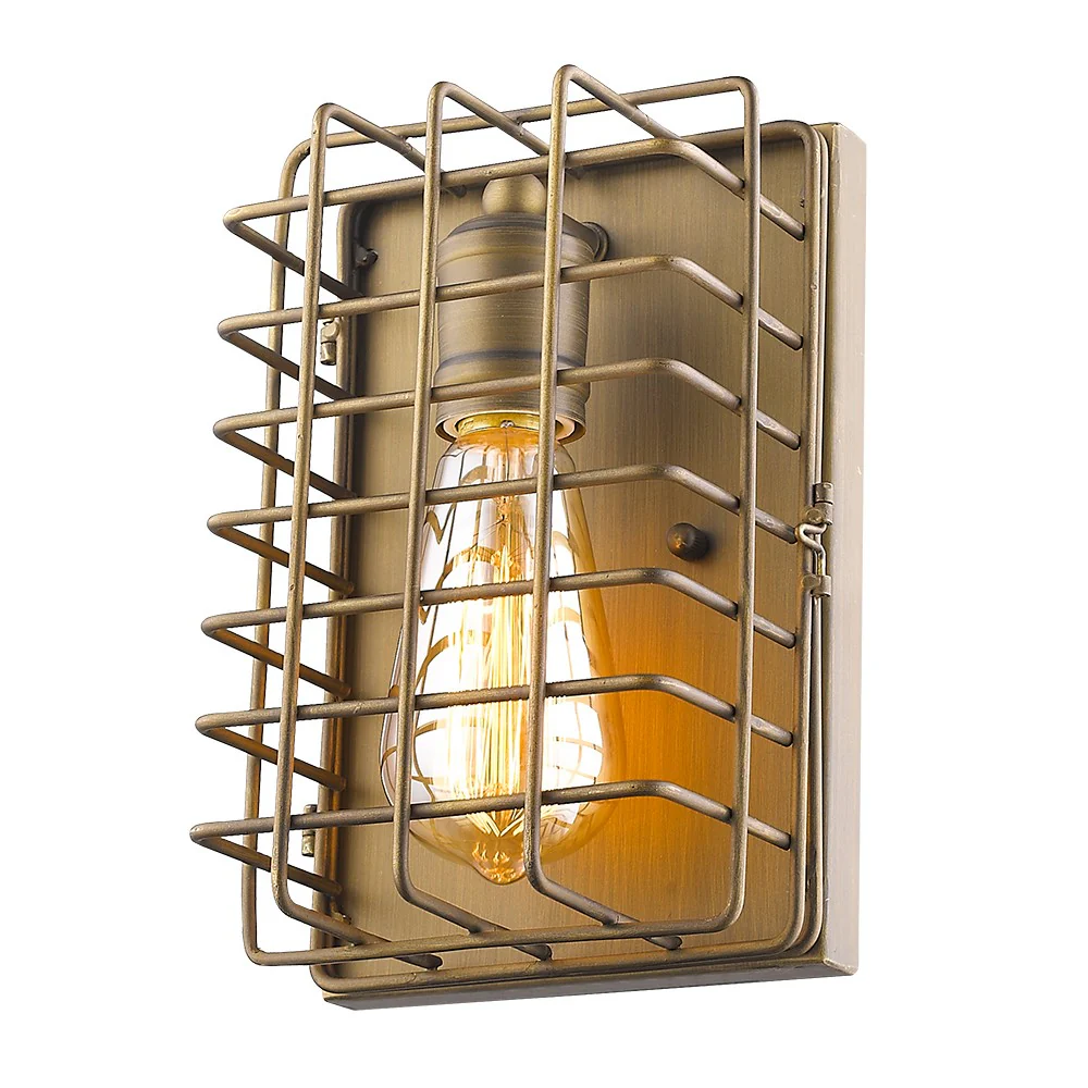 Light Gold Cage Wall Sconce By Homeroots - Image 2